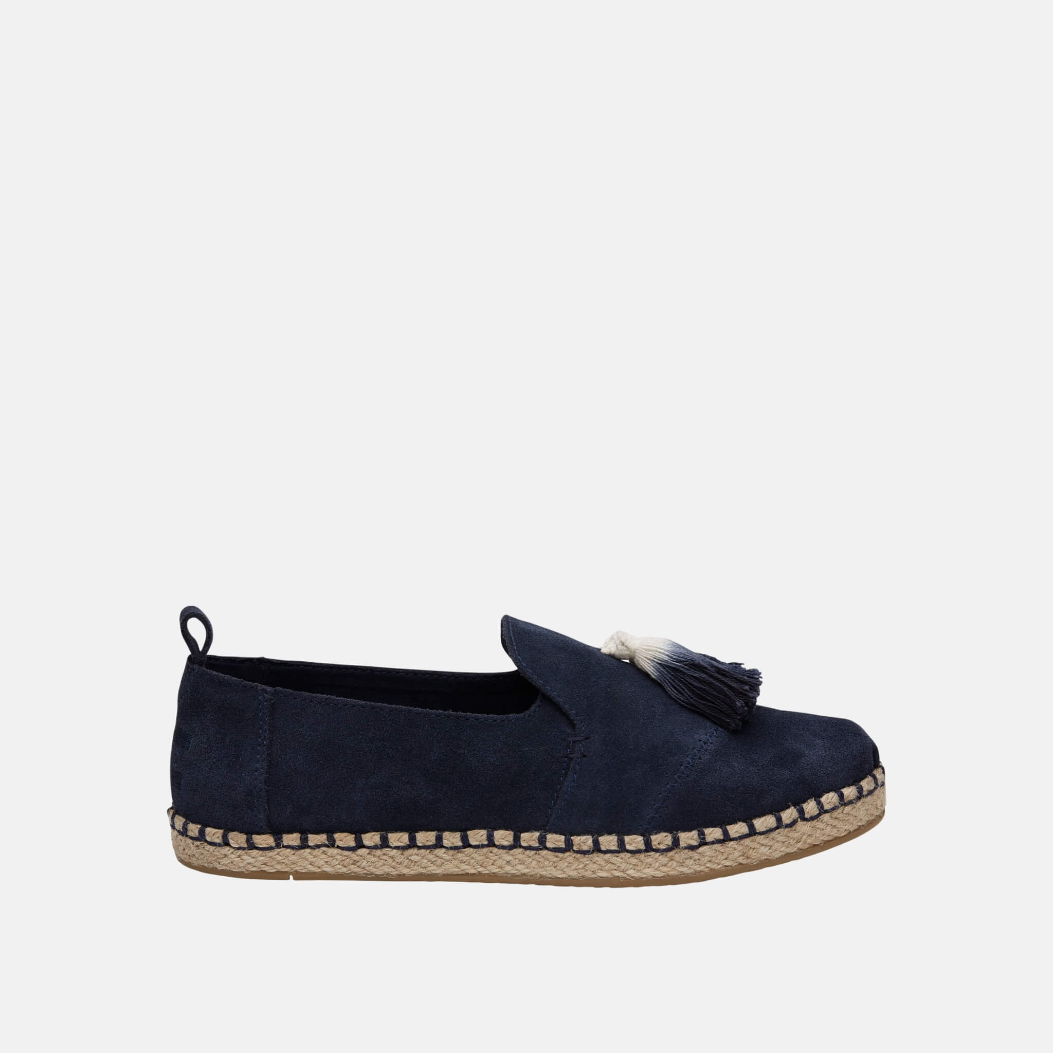 Dámske modré TOMS Tassel Suede Deconstructed Alpargata