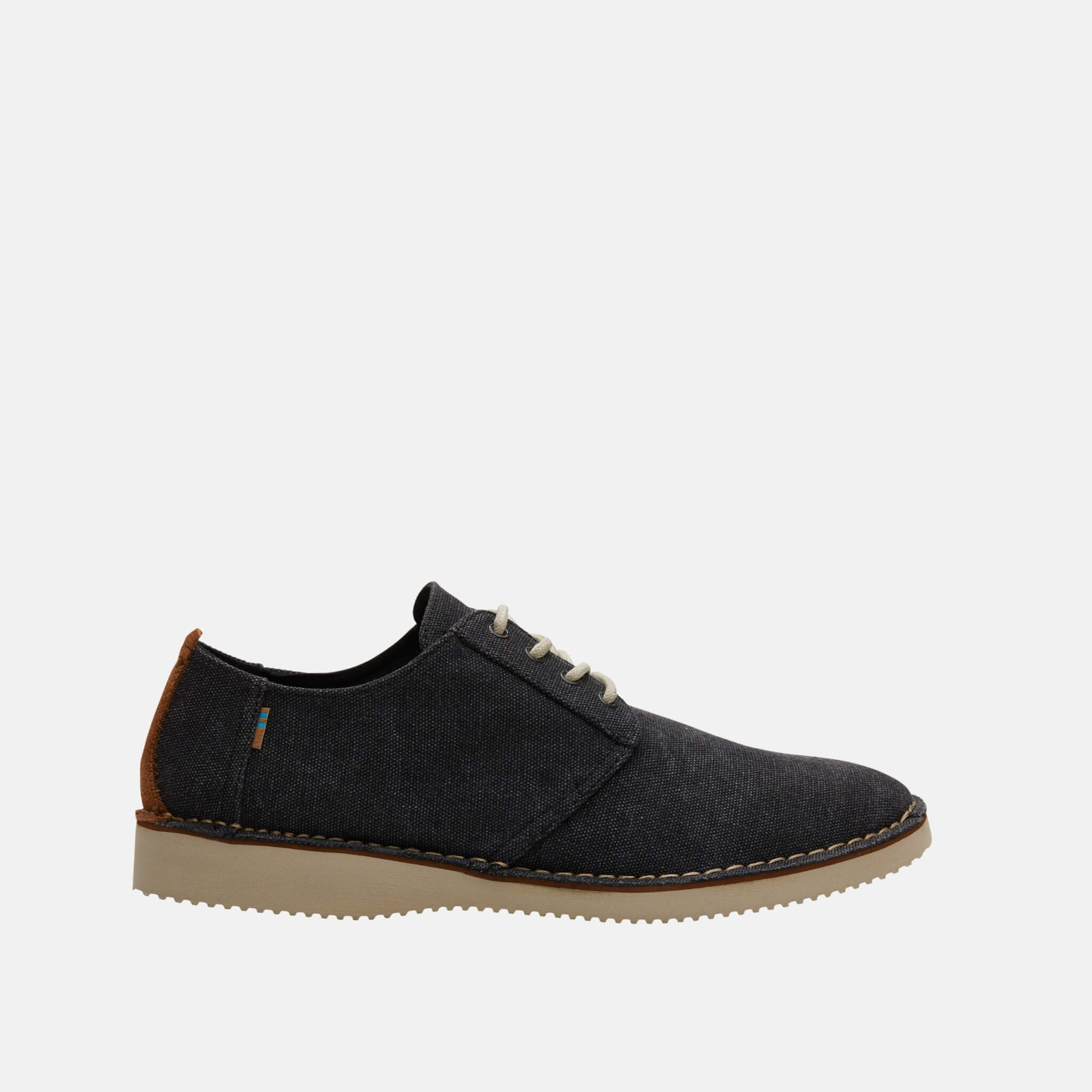 Pánske čierne poltopánky TOMS Black Washed Canvas Preston