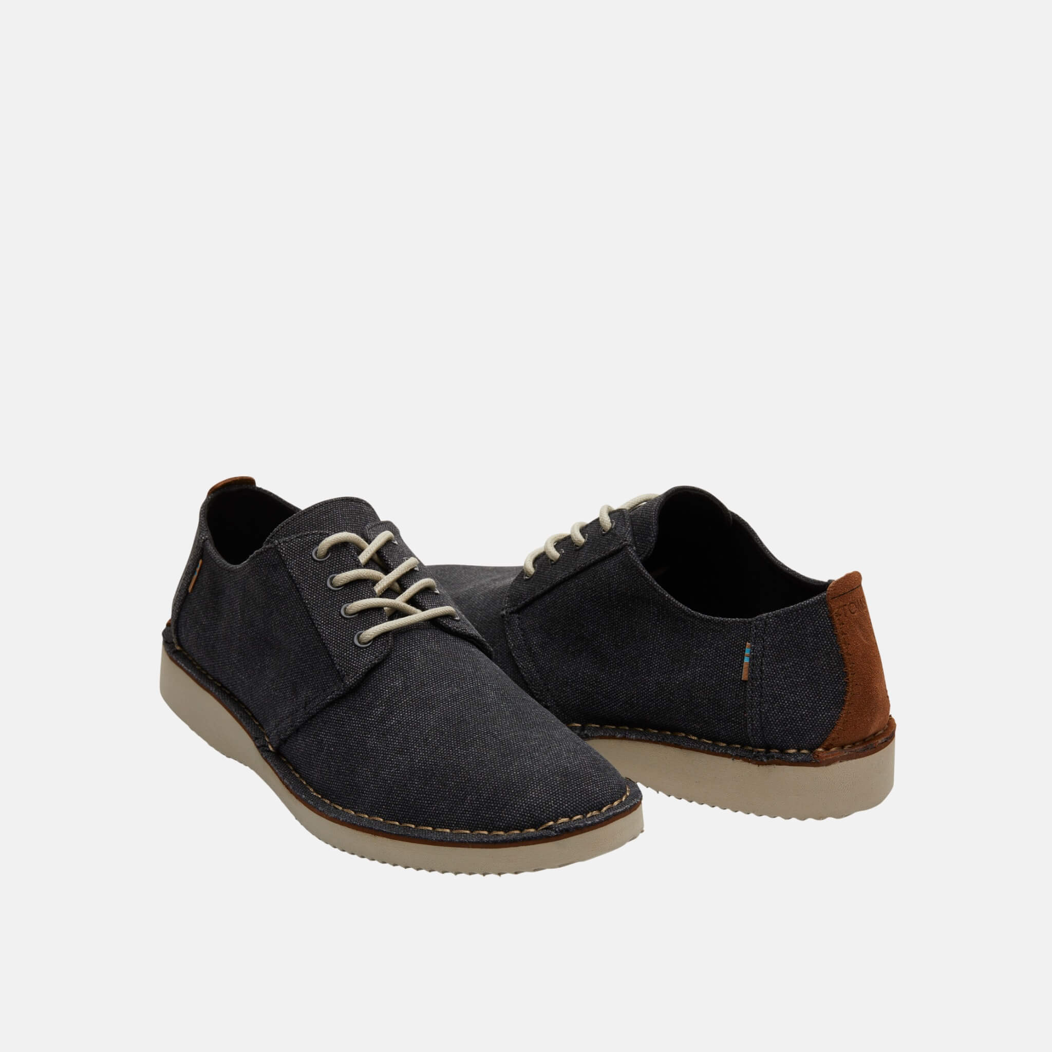Pánske čierne poltopánky TOMS Black Washed Canvas Preston