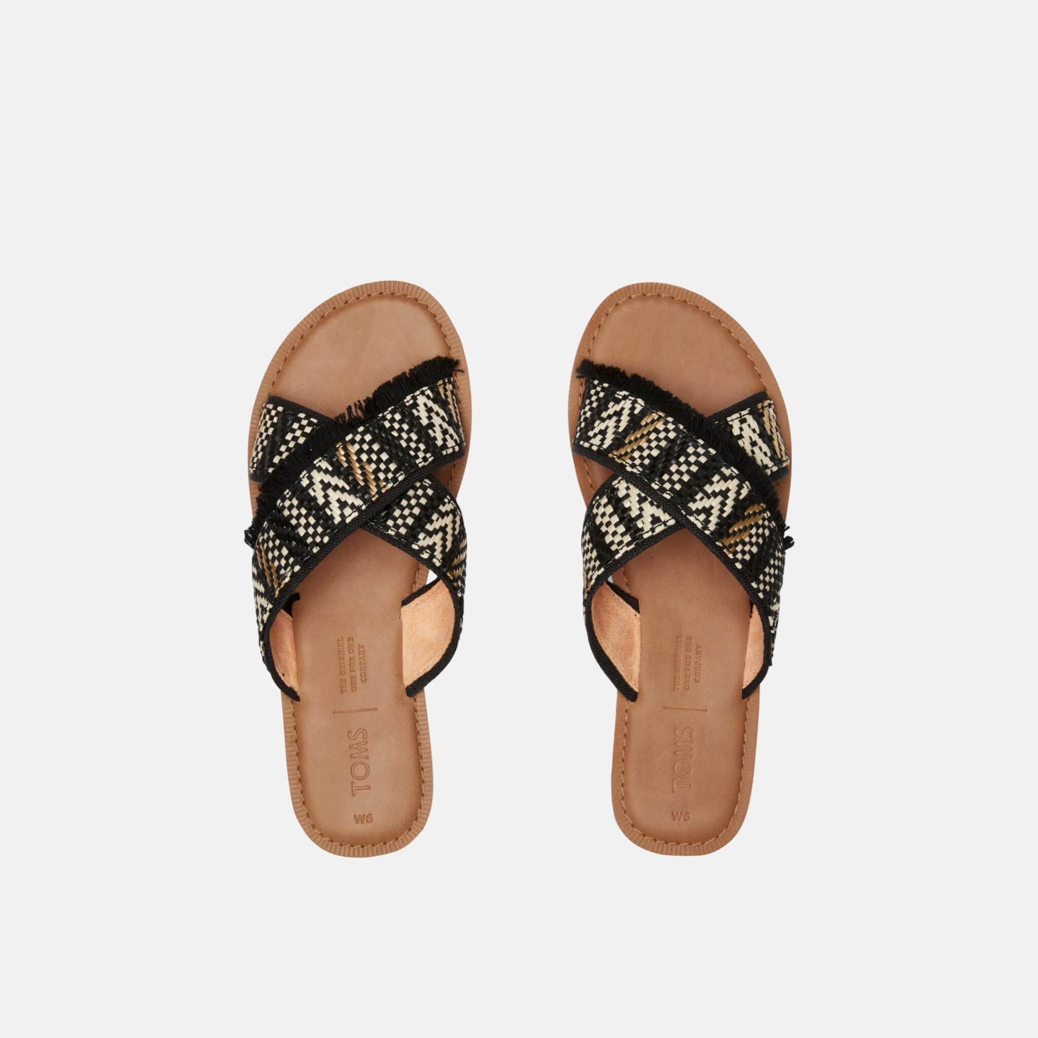 Dámske čierne šľapky TOMS Black Woven Viv