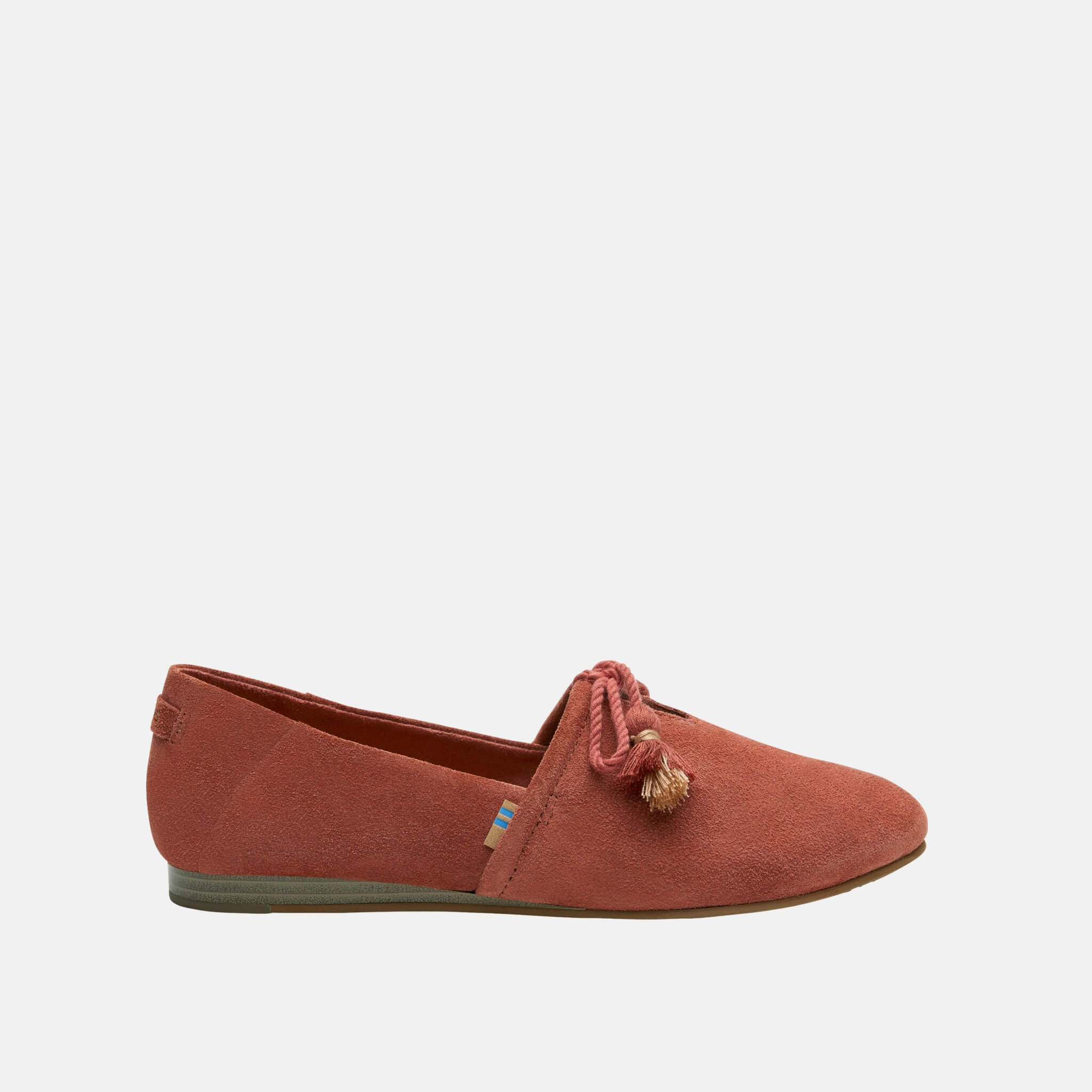 Dámske tehlovo červené TOMS Spice Suede Kelli Flat