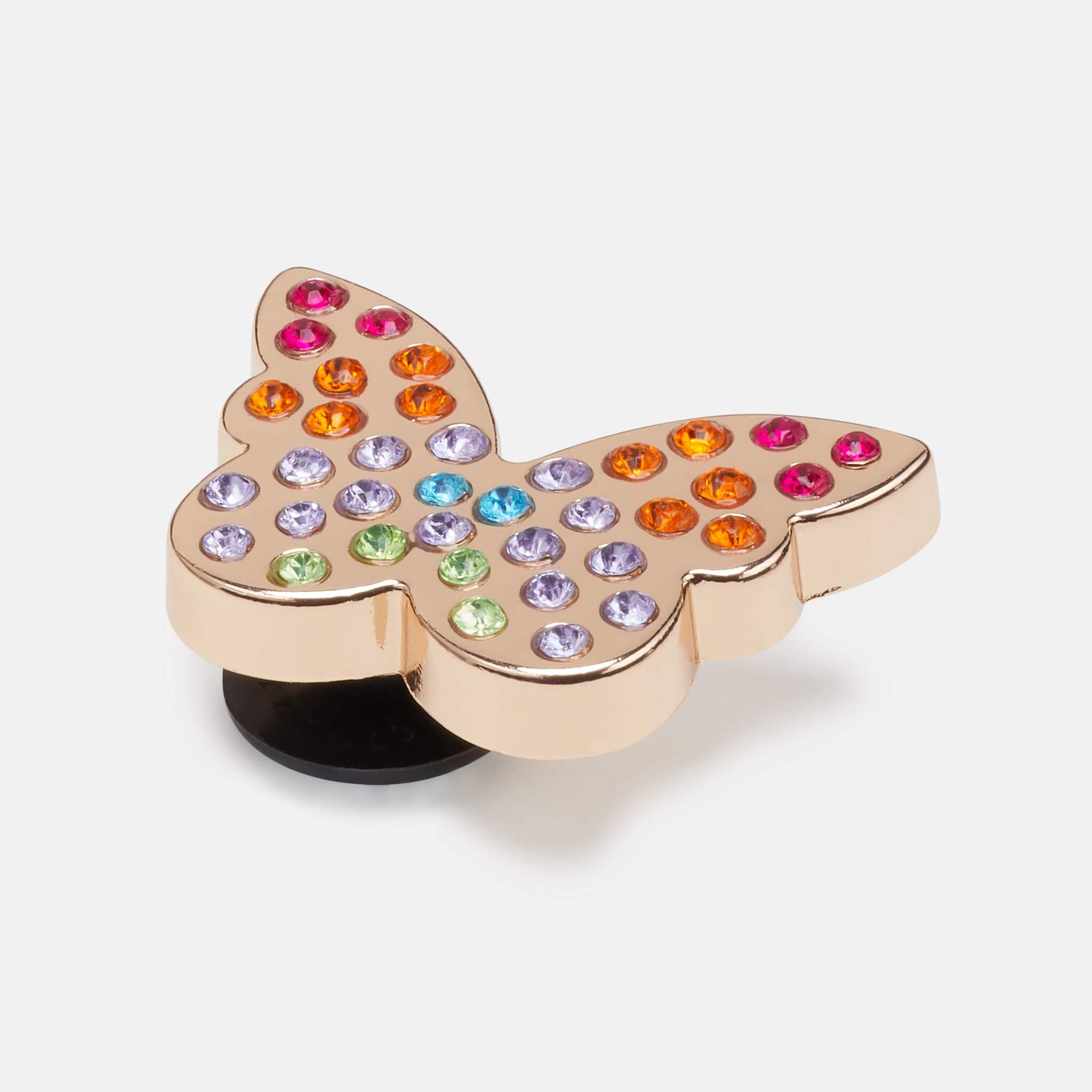 Jibbitz™ - Gold Rainbow Encrusted Butterfly