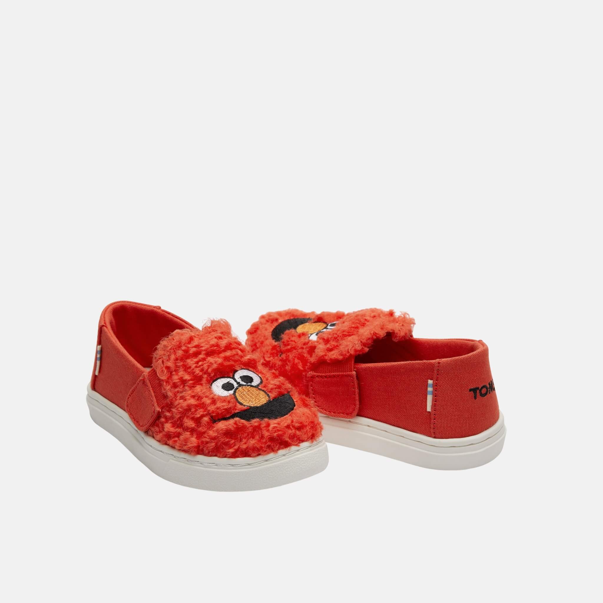Detské červené TOMS Sesame Street Elmo Tiny Luca Slip-on