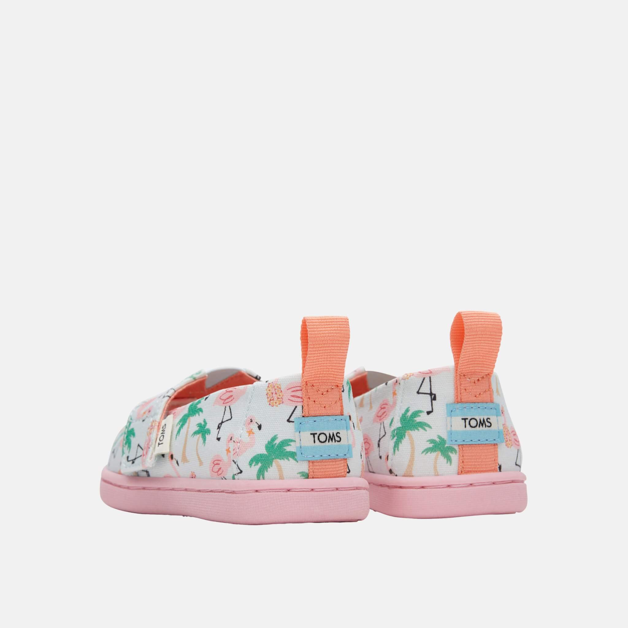 Detské espadrilky s plameniakmi TOMS Tiny Alpargata