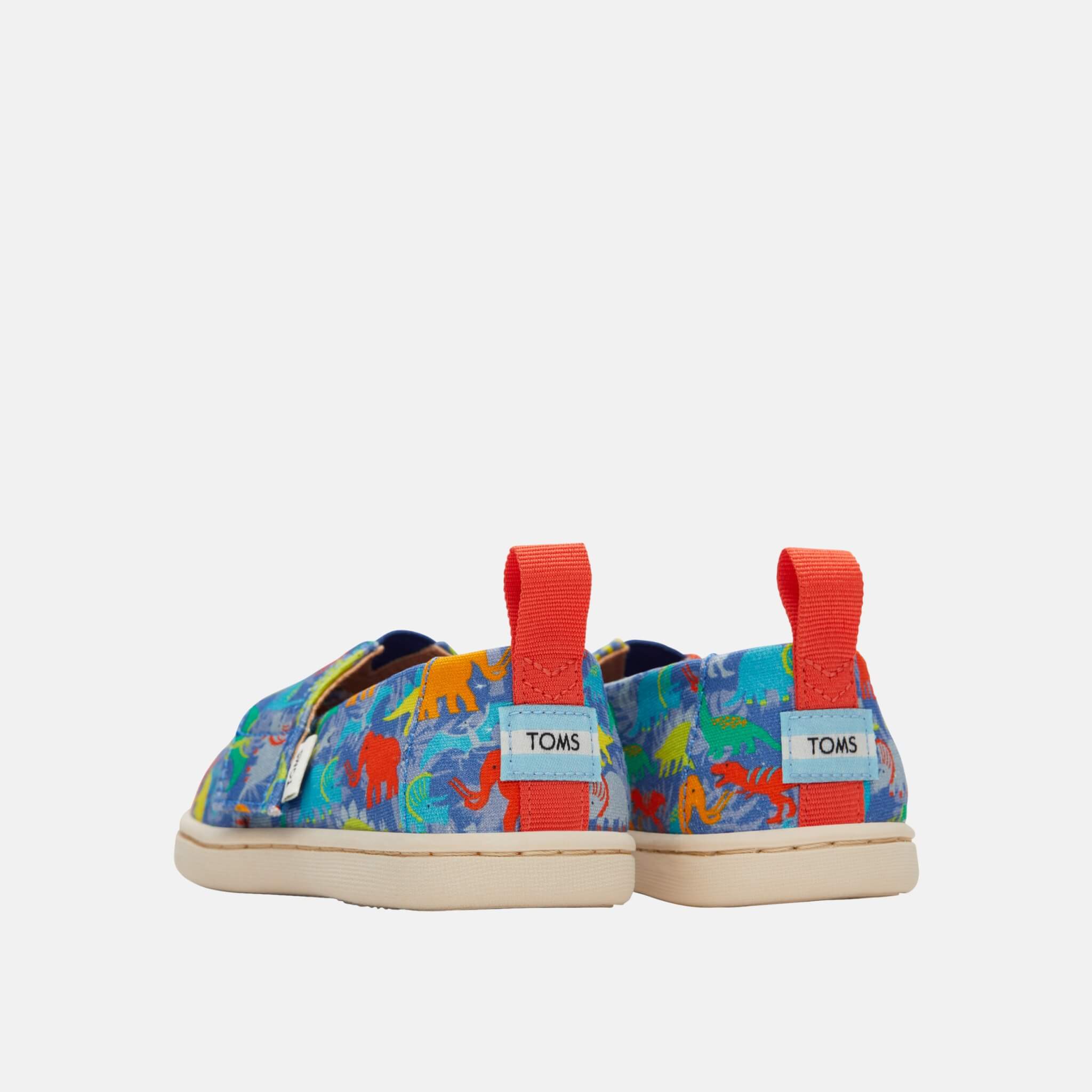 Detské modré espadrilky s dinosaurmi TOMS Tiny Alpargata