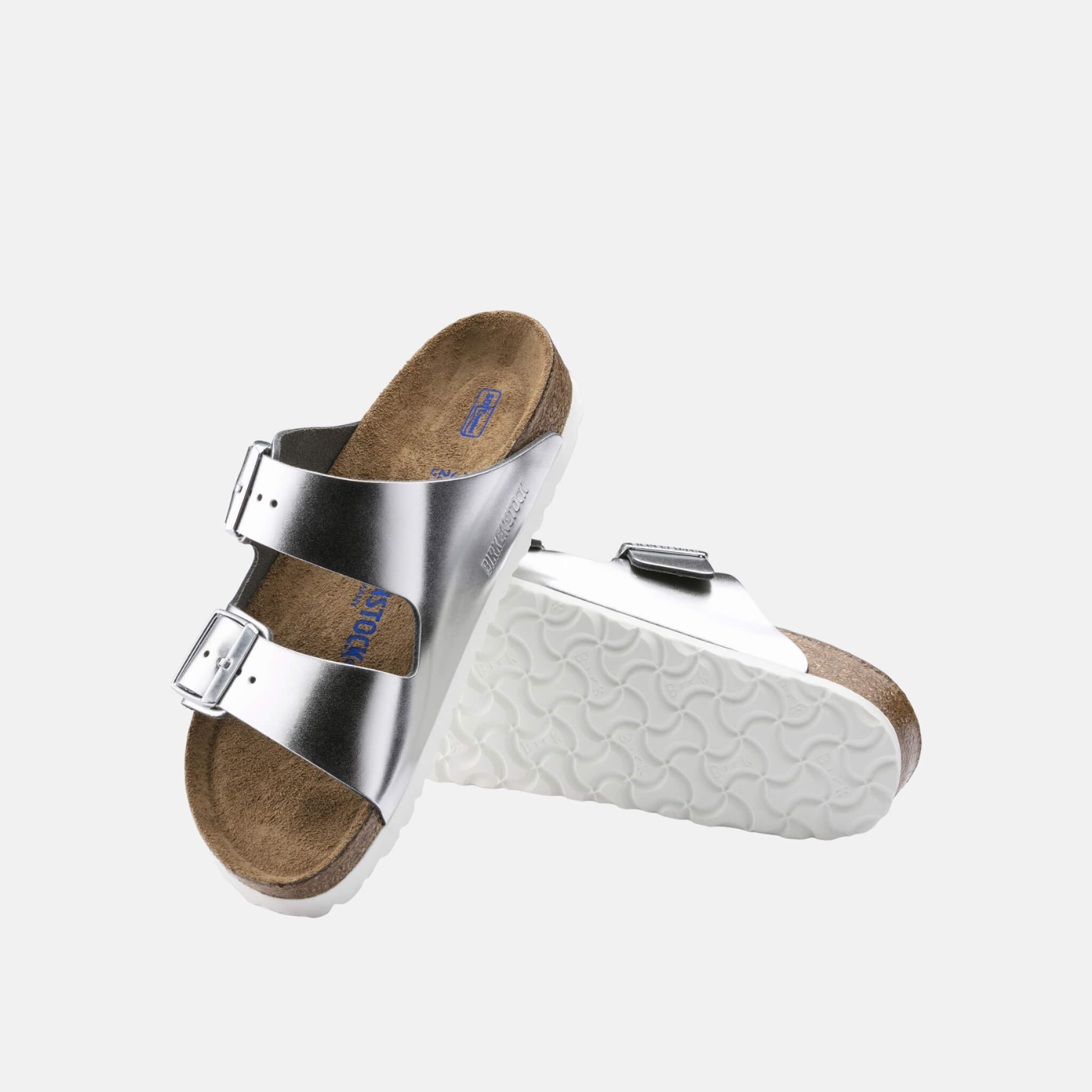 Strieborné Regular papuče Birkenstock Arizona Leather