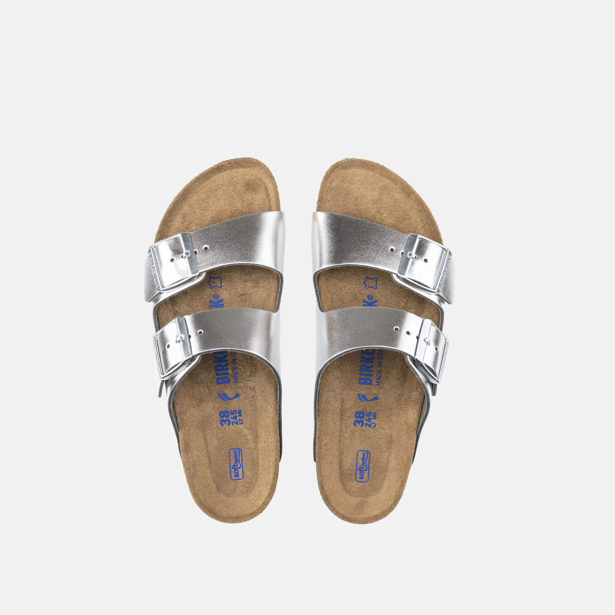 Strieborné Regular papuče Birkenstock Arizona Leather