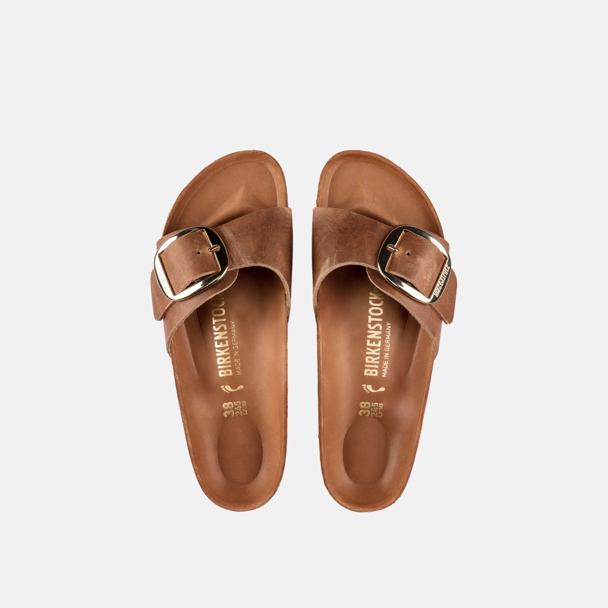 Hnedé Regular Šľapky Birkenstock Madrid Big Buckle Oiled Leather