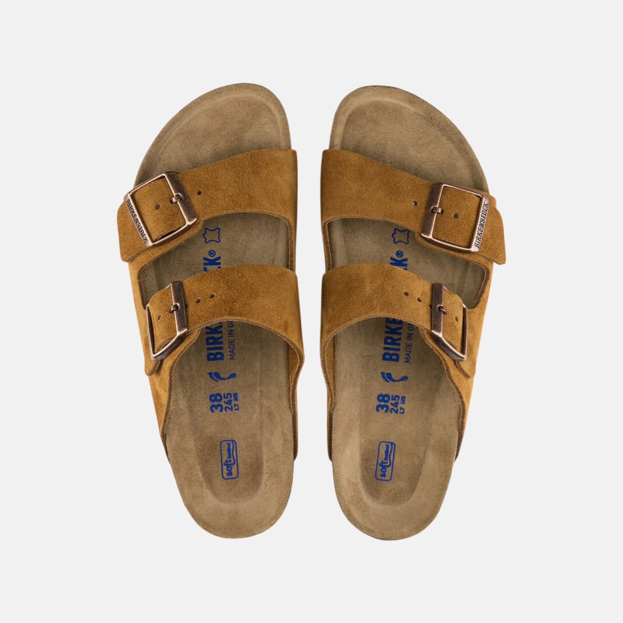 Hnedé Regular šľapky Birkenstock Arizona Soft Footbed Suede
