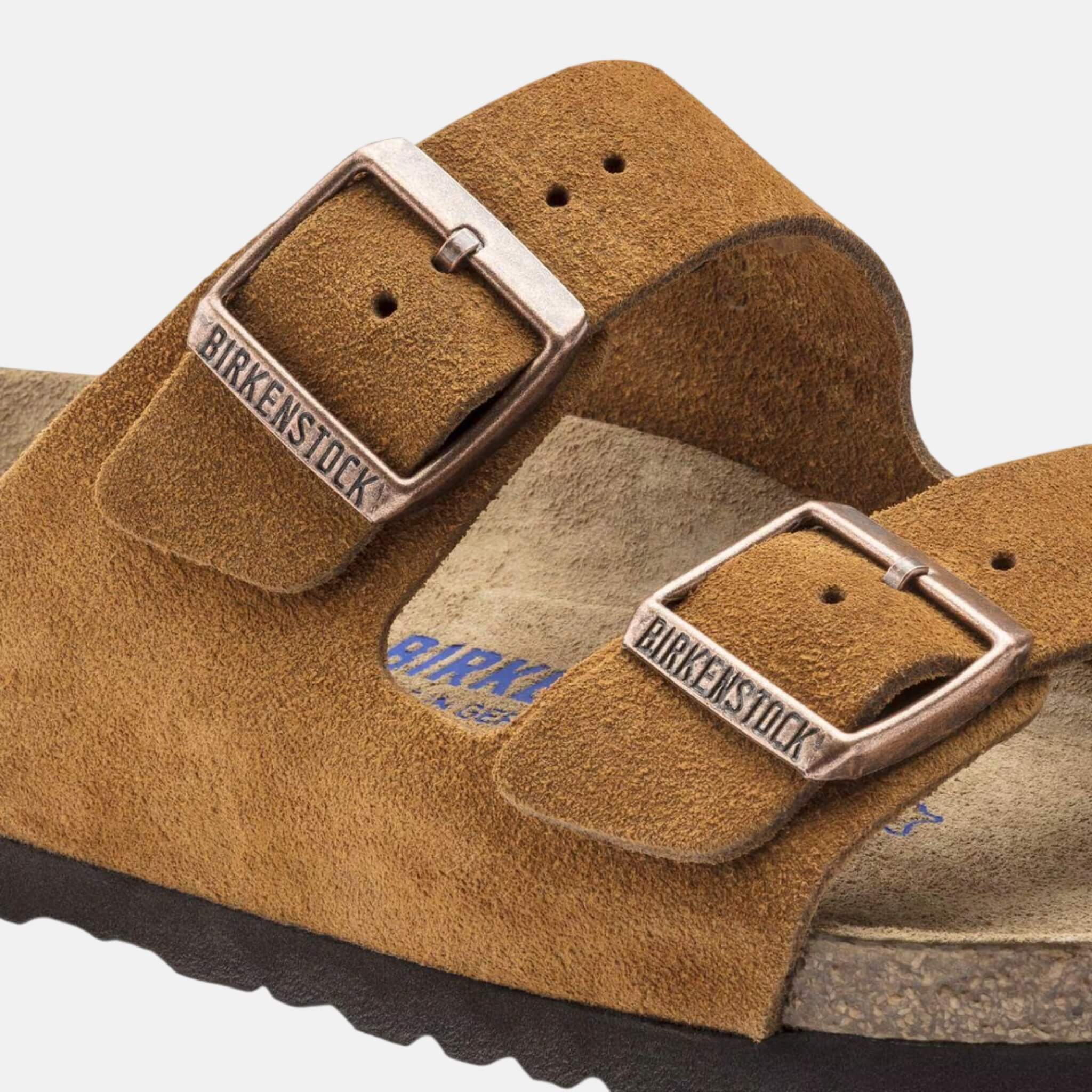 Hnedé Regular šľapky Birkenstock Arizona Soft Footbed Suede