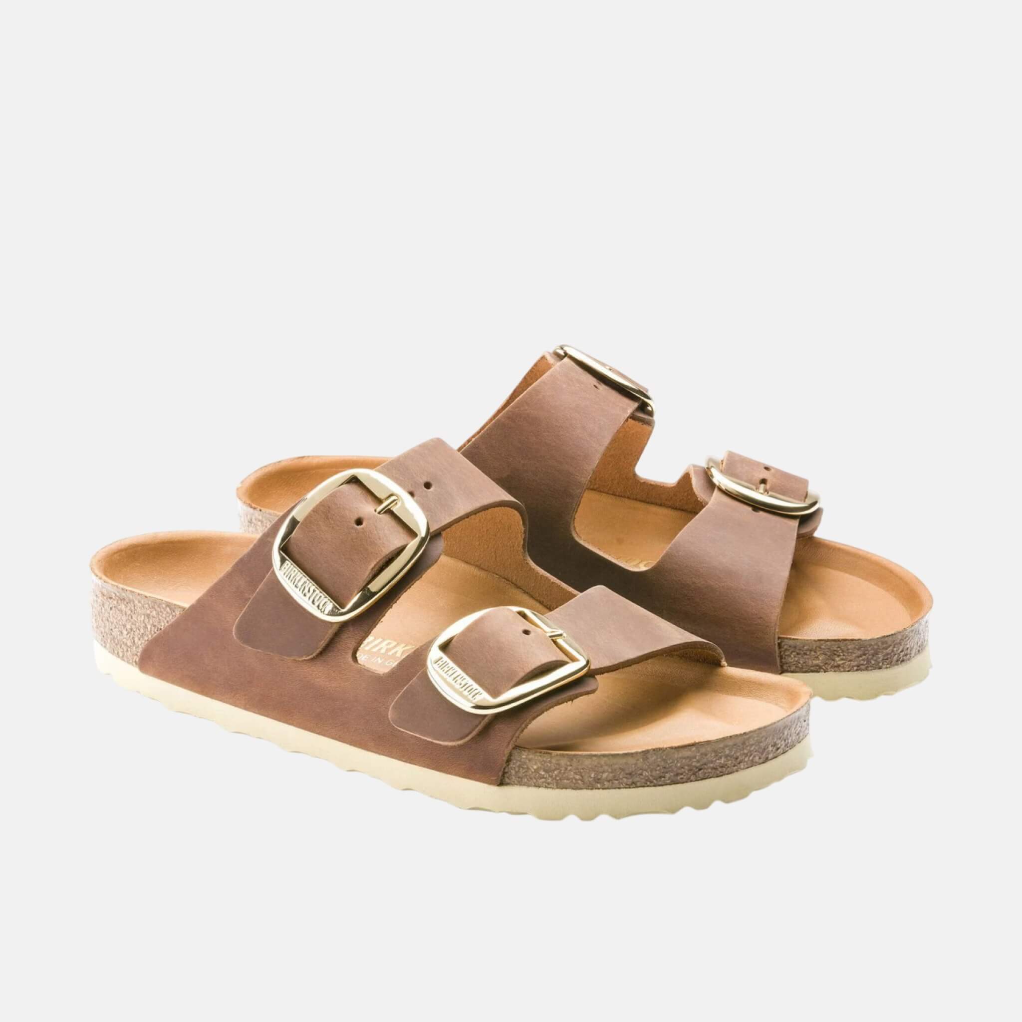 Hnedé Regular Šľapky Birkenstock Arizona Big Buckle Oiled Leather