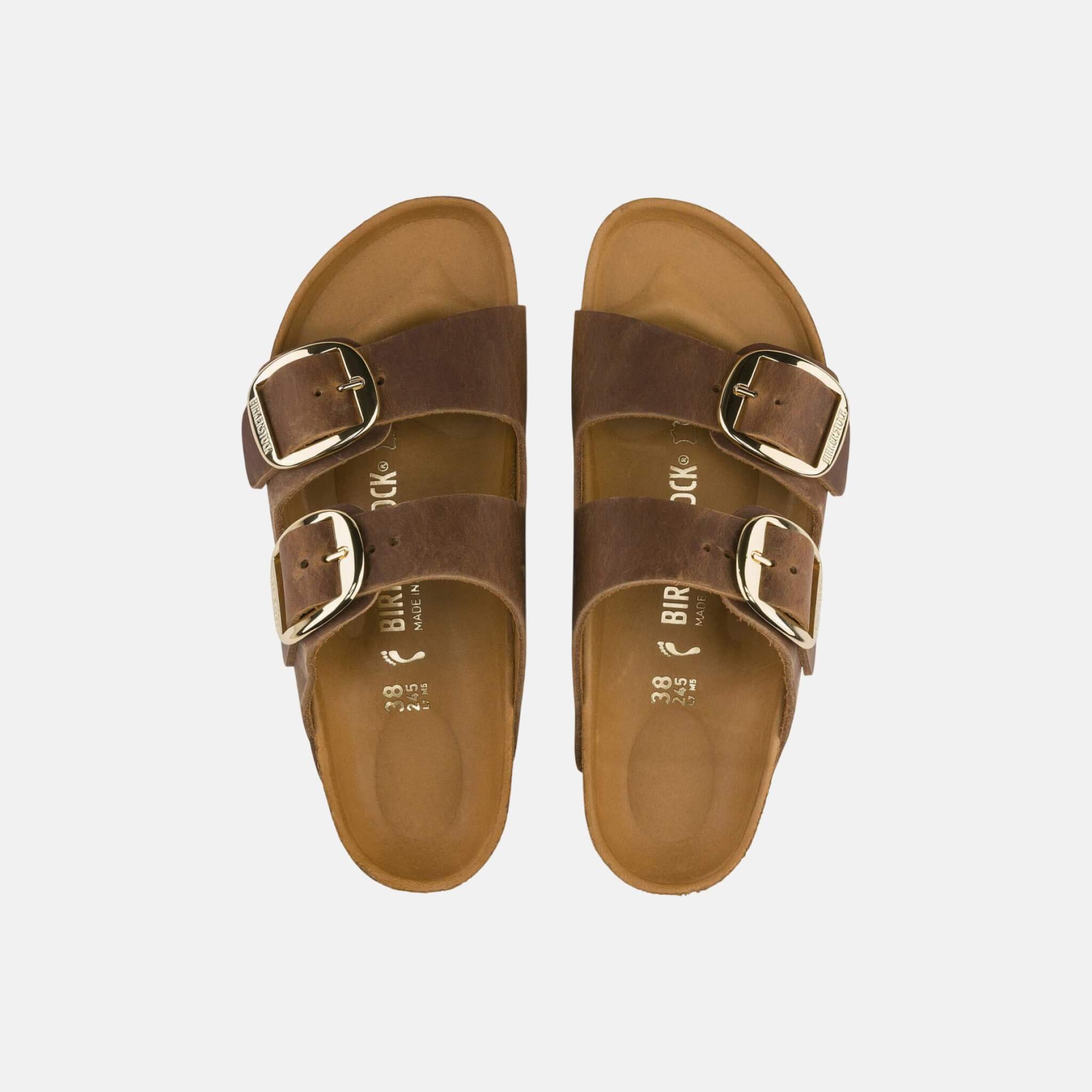 Hnedé Regular Šľapky Birkenstock Arizona Big Buckle Oiled Leather