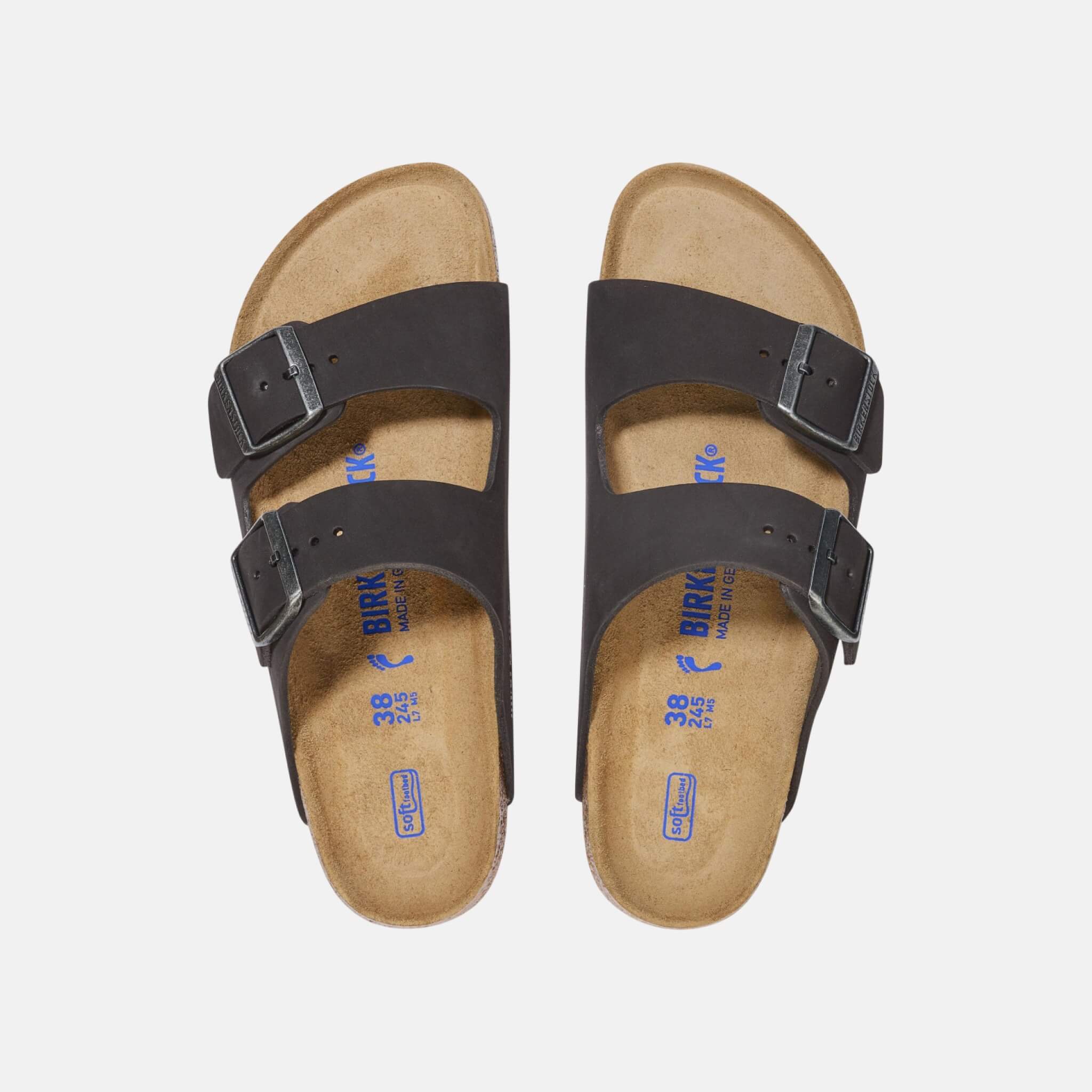 Čierne Regular Šľapky Arizona Soft Footbed Nubuk Leather