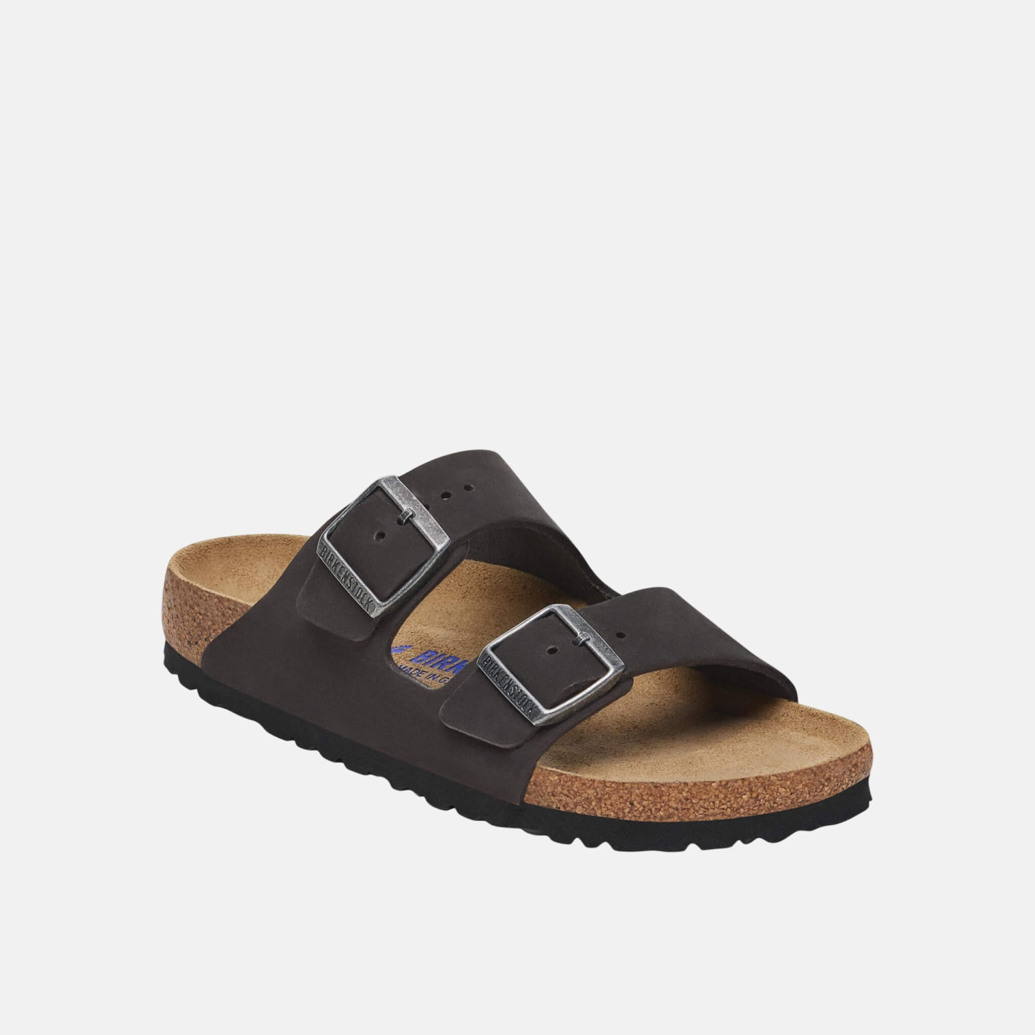 Čierne Regular Šľapky Arizona Soft Footbed Nubuk Leather