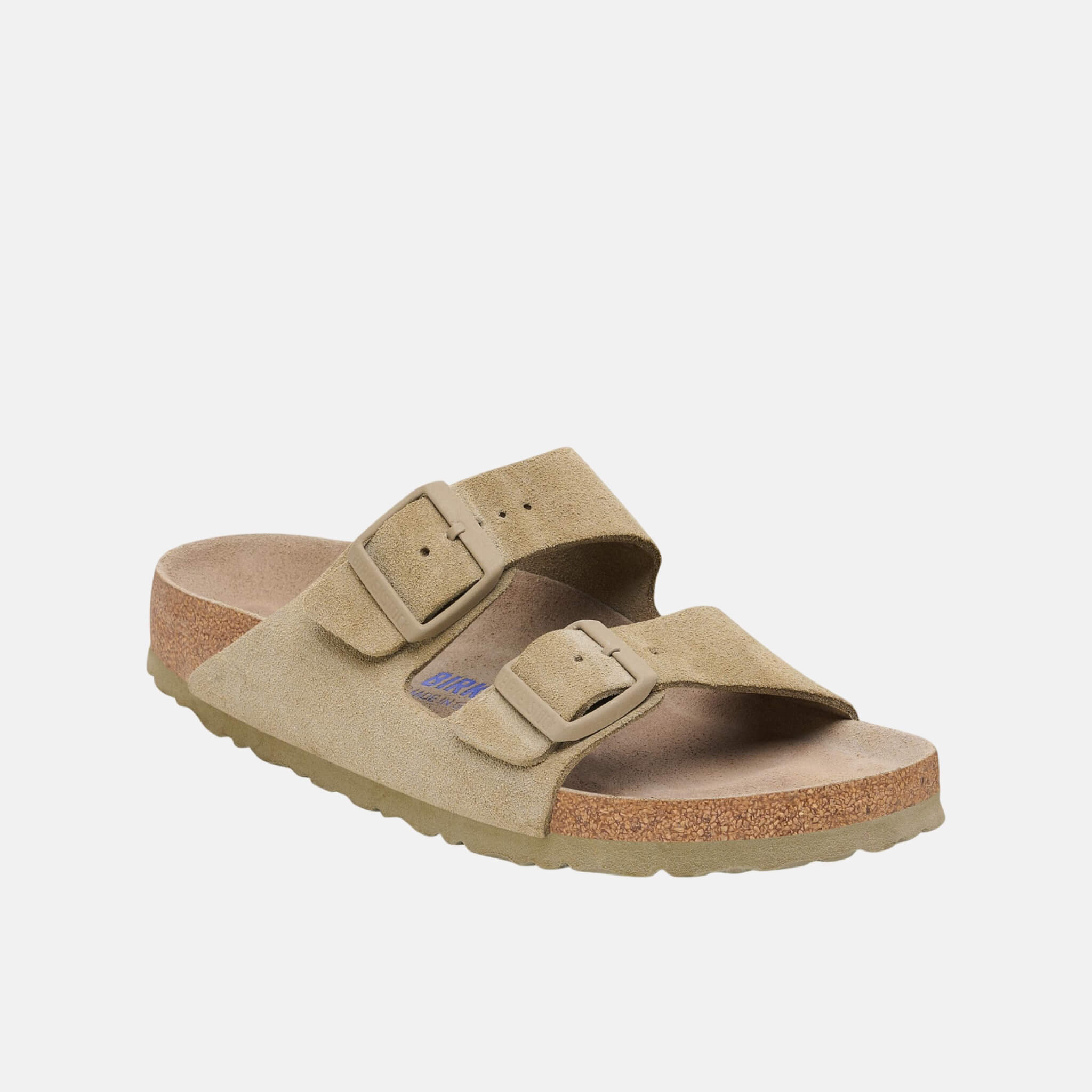 Šedé Regular Šľapky Arizona Soft Footbed Suede Leather