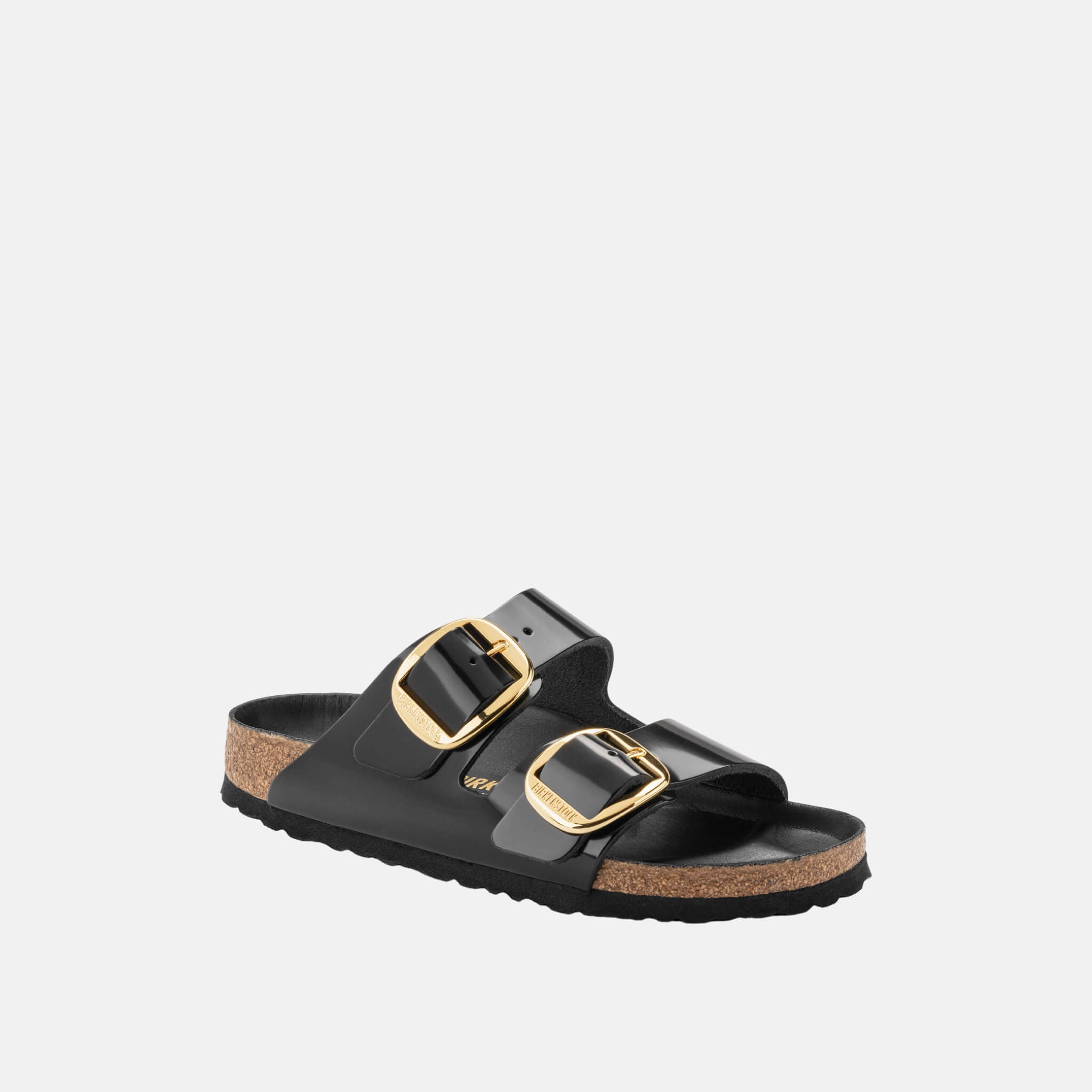 Čierne Regular Šľapky Birkenstock Arizona Big Buckle High Shine Leather