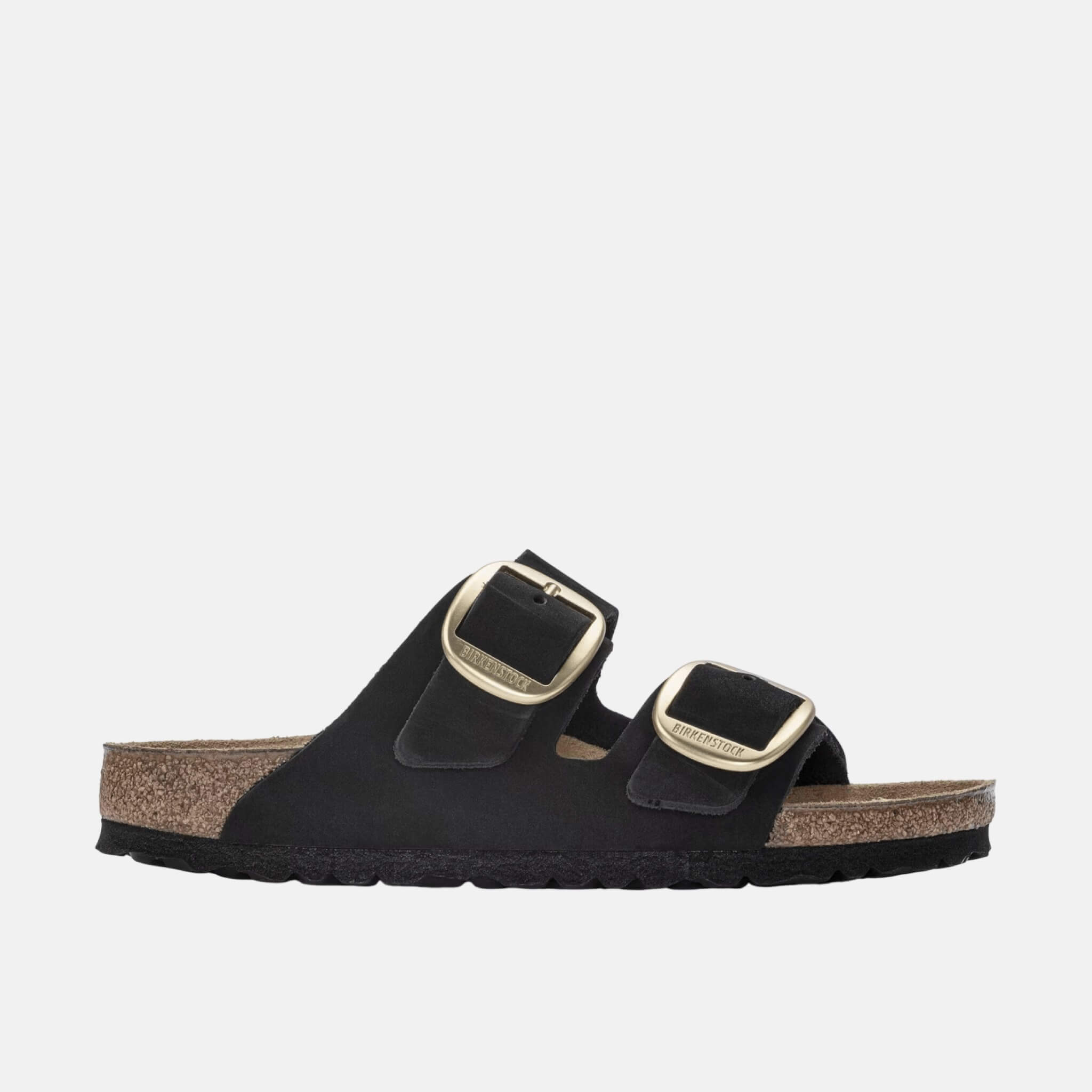 Čierne Regular Šľapky Birkenstock Arizona Big Buckle Nubuck Leather