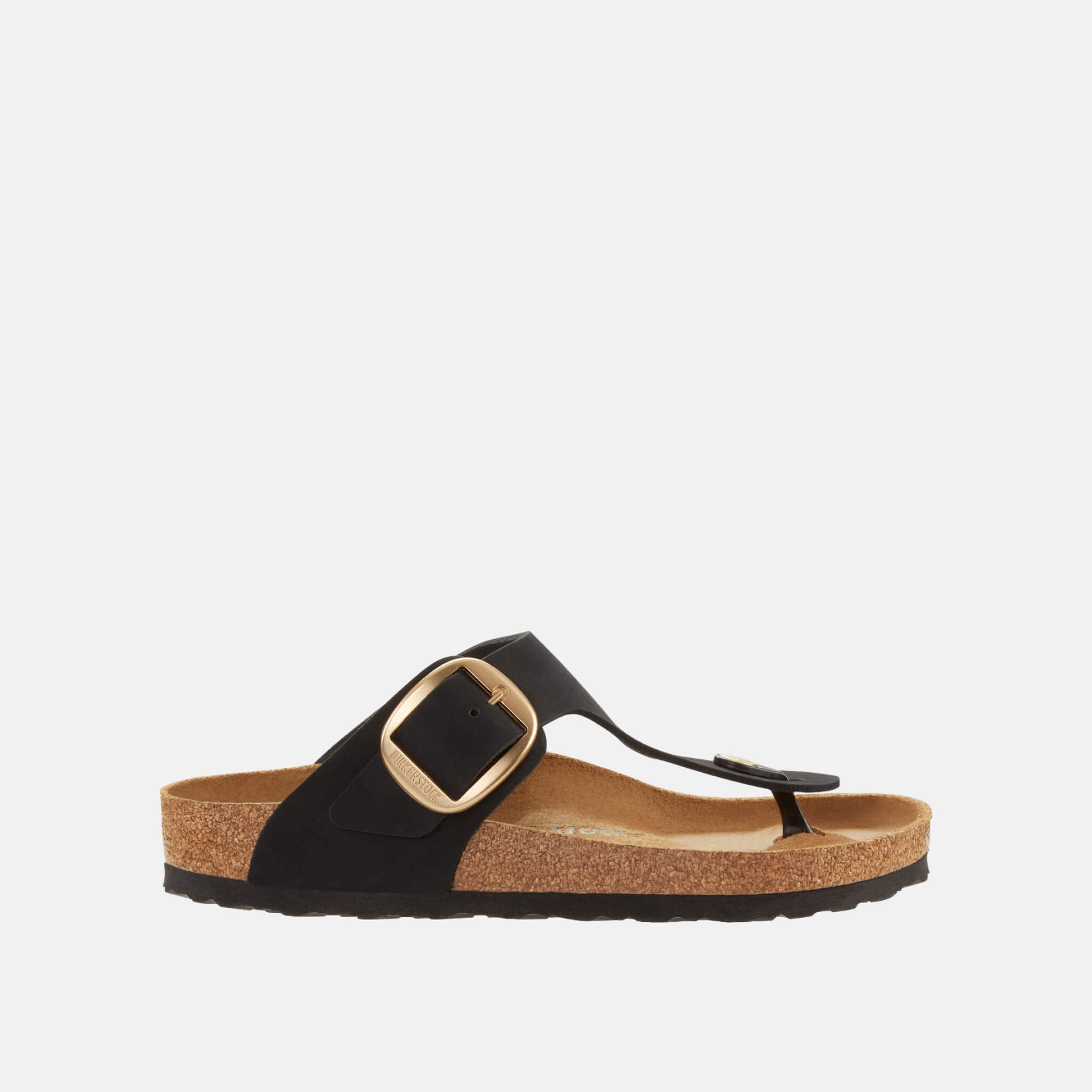 Čierne Regular Žabky Birkenstock Gizeh Big Buckle Nubuck Leather