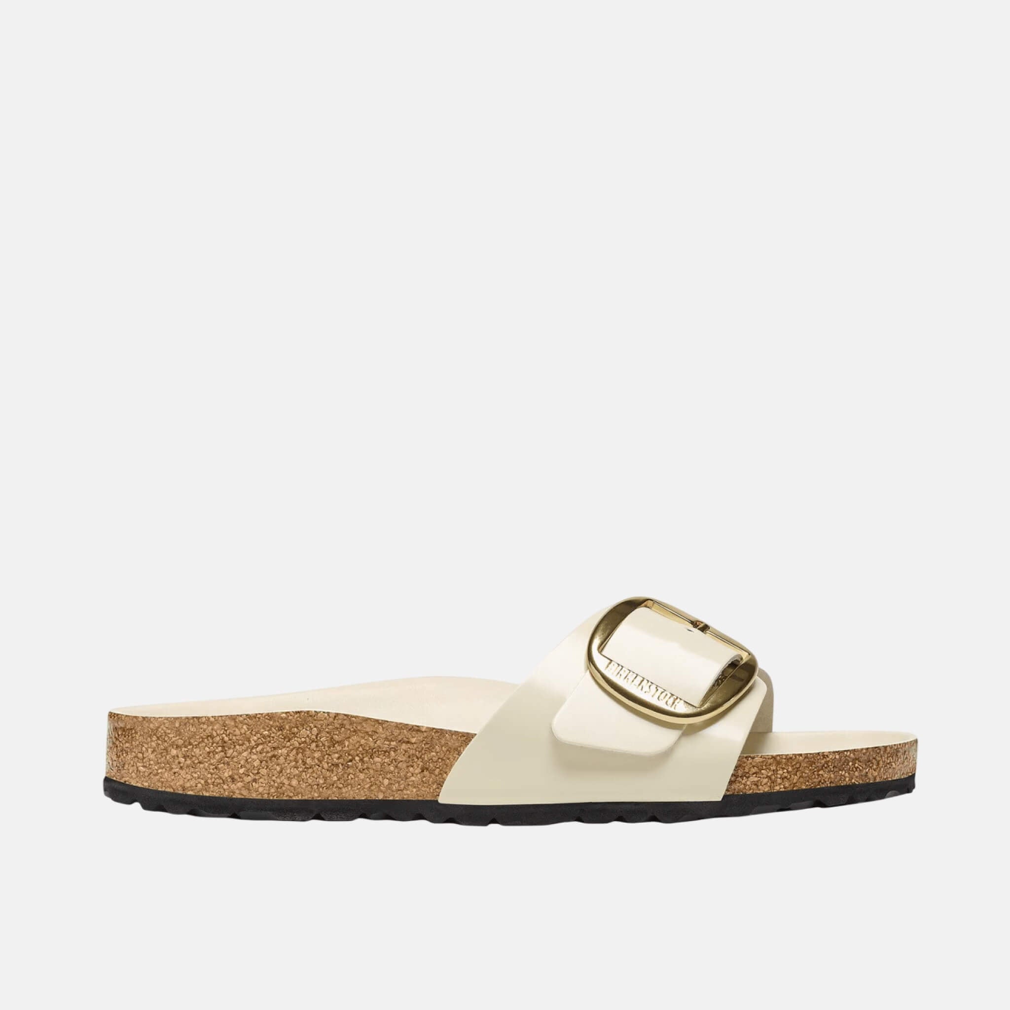 Biele Regular šľapky Madrid High Shine Big Buckle