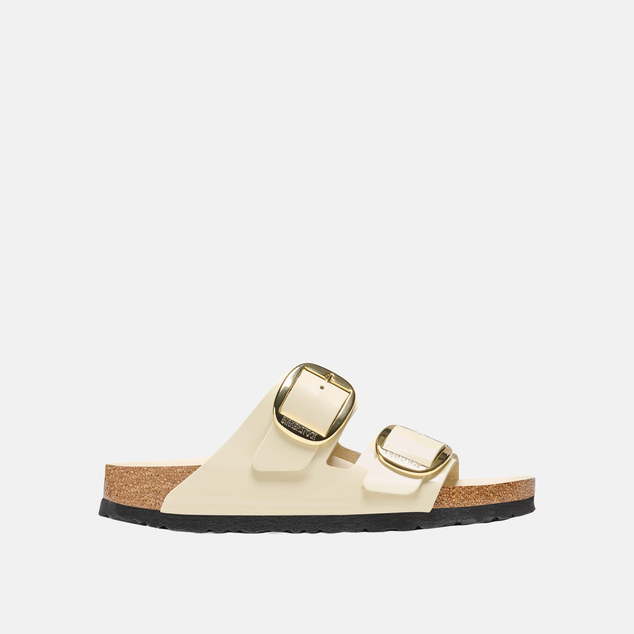 Biele Regular šľapky Arizona High Shine Big Buckle