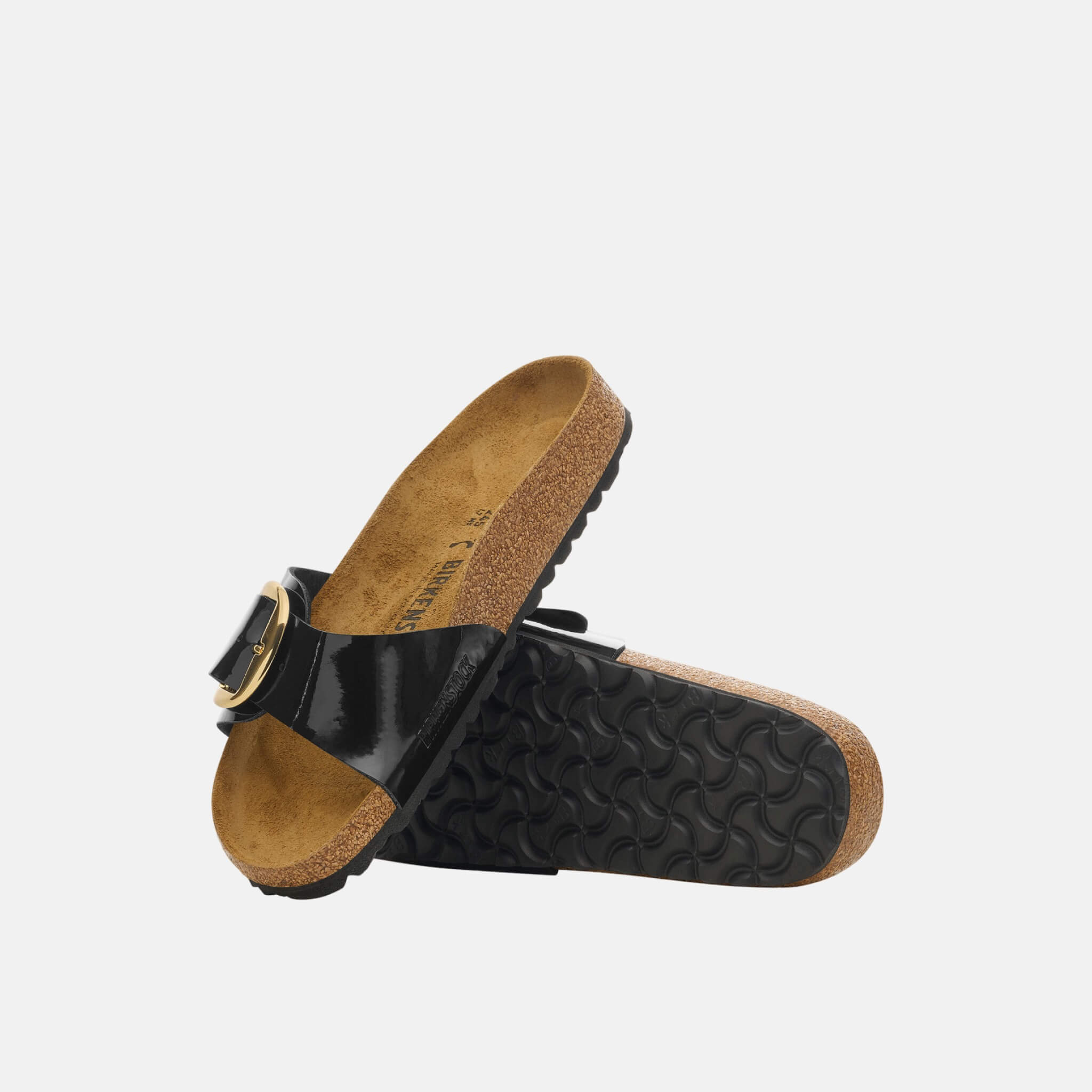 Čierne Regular Šľapky Birkenstock Madrid Big Buckle Birko-Flor Patent