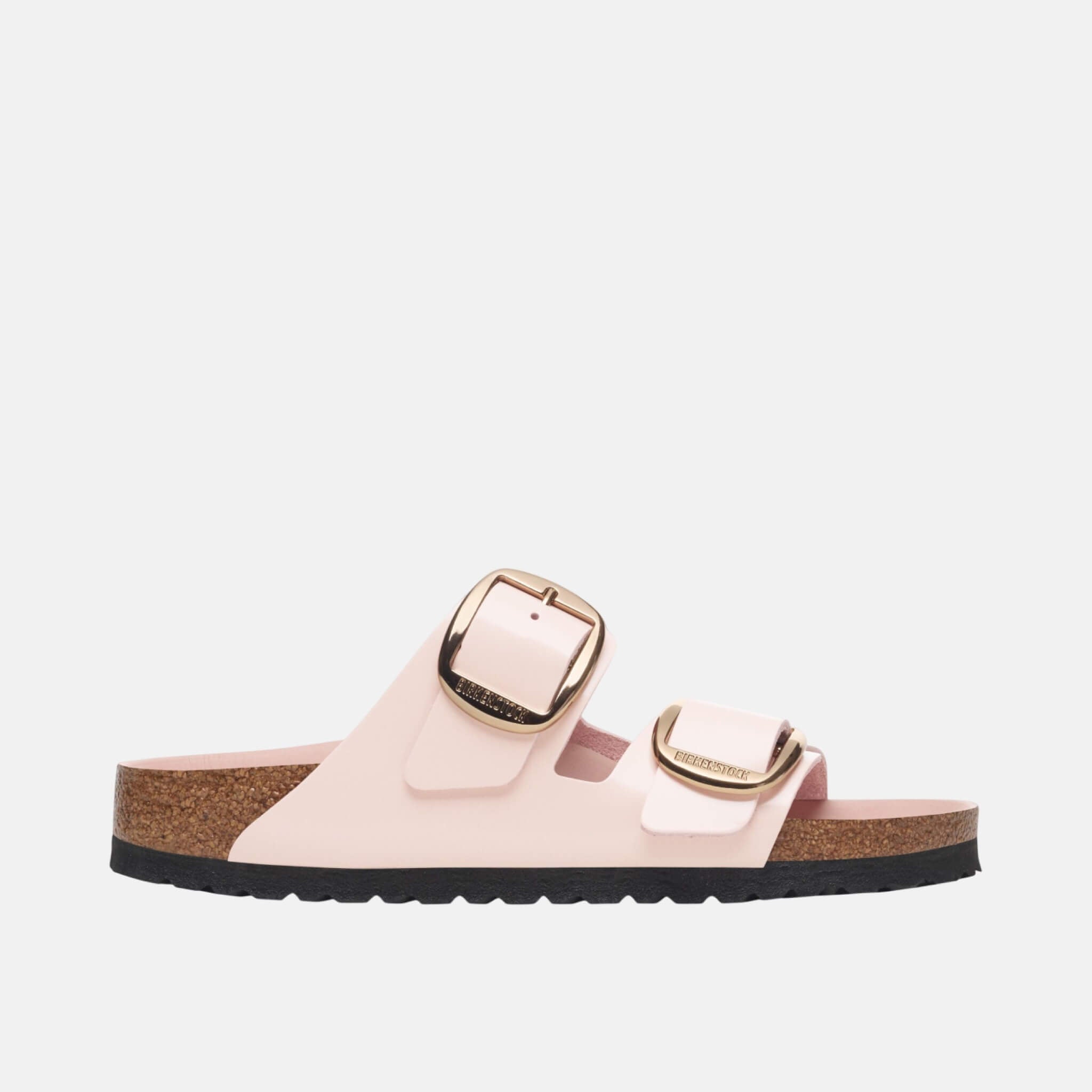 Ružové Regular Šľapky Arizona Big Buckle Natural Leather Patent