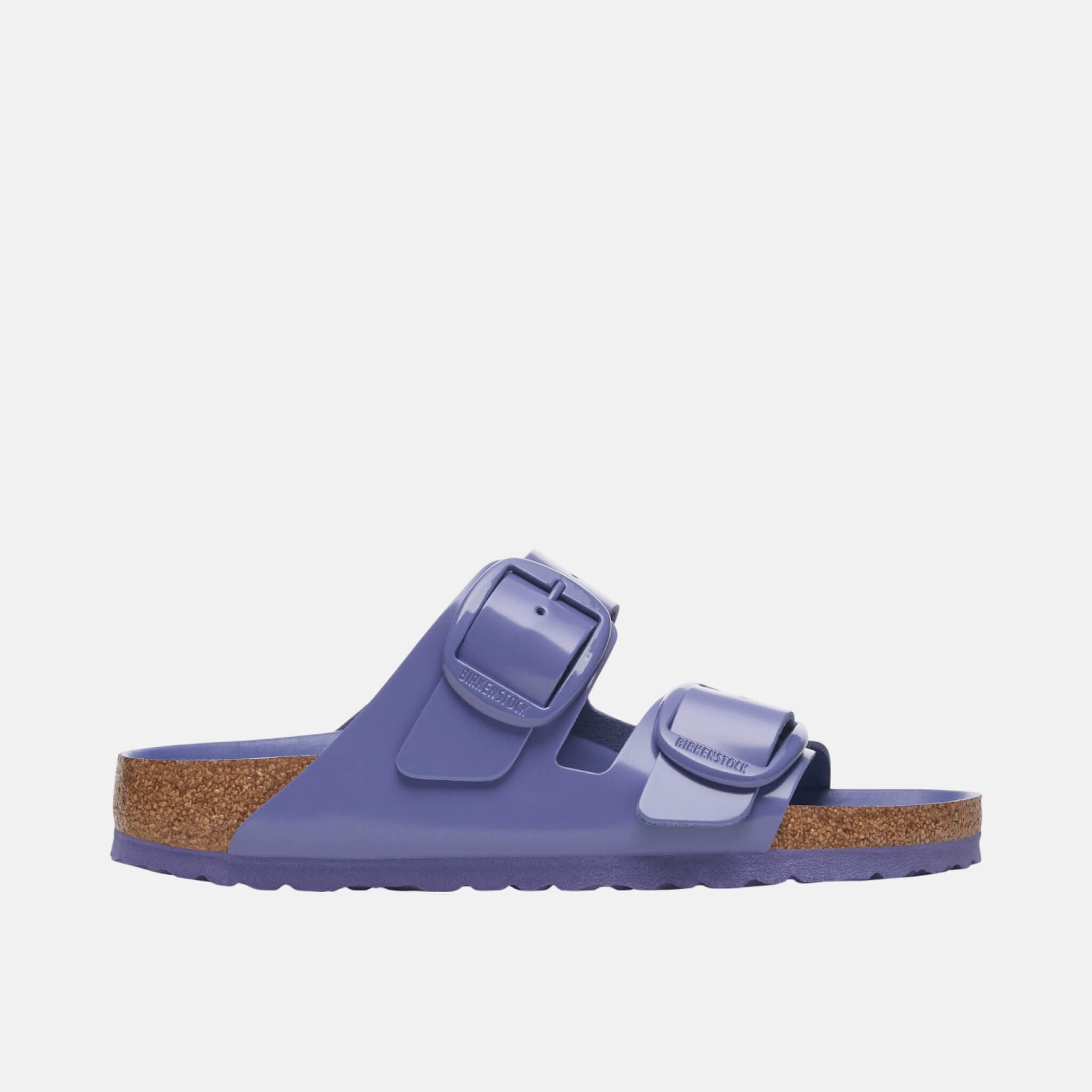 Fialové Regular Šľapky Arizona Big Buckle Natural Leather Patent