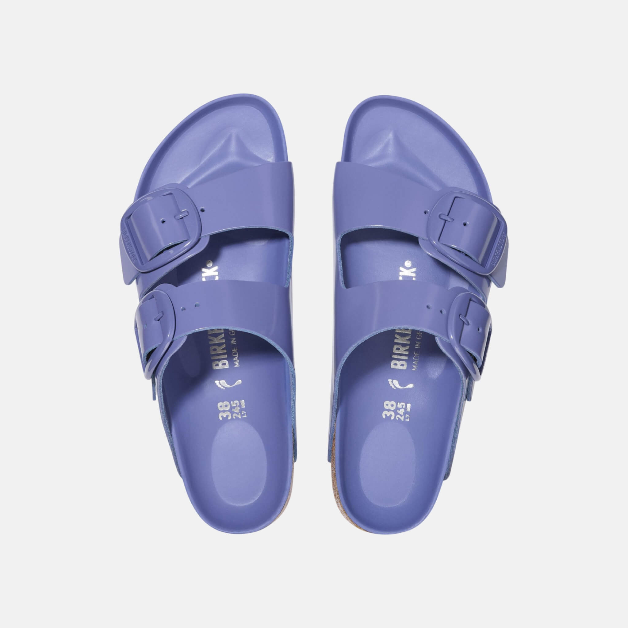 Fialové Regular Šľapky Arizona Big Buckle Natural Leather Patent