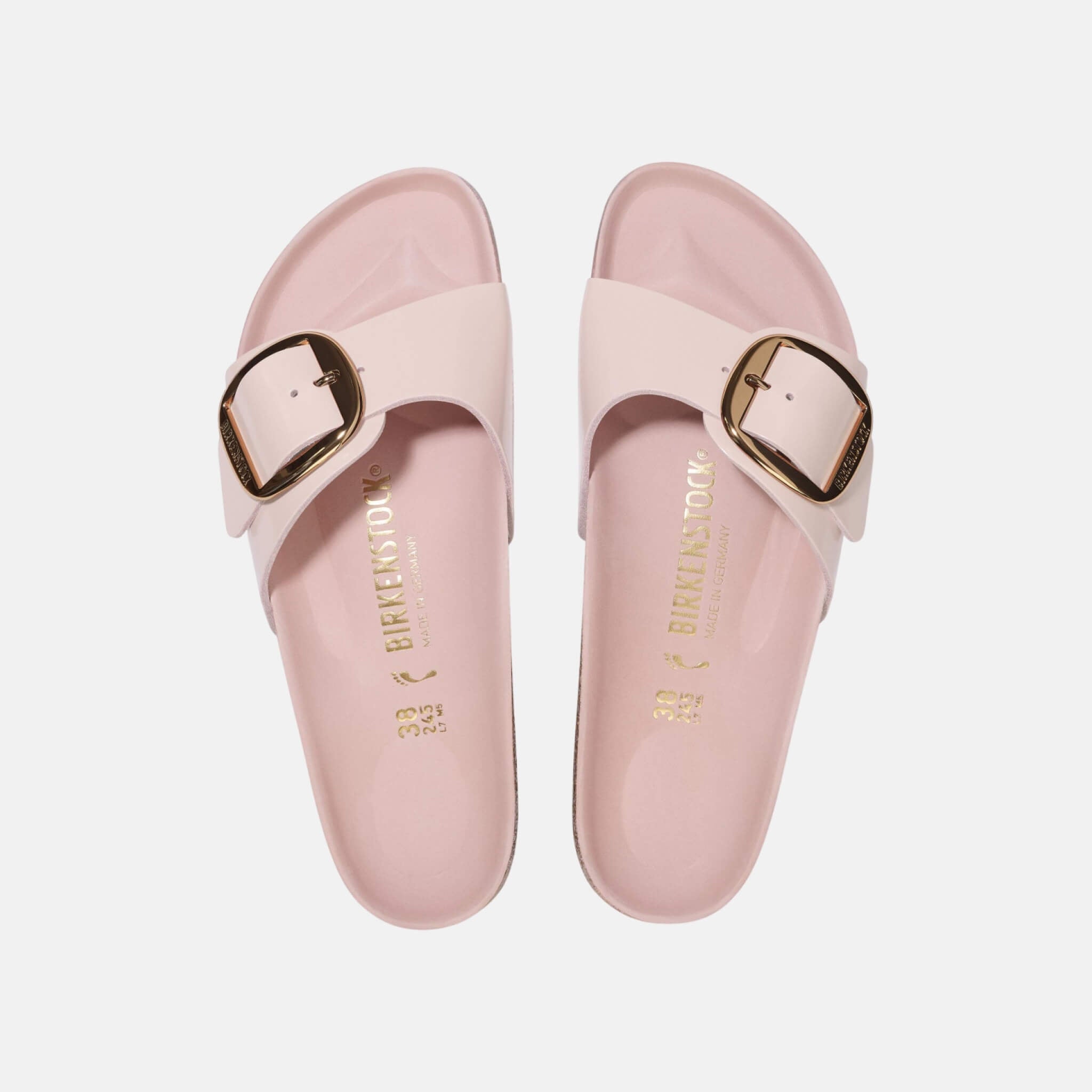 Ružové Regular Šľapky Madrid Big Buckle Natural Leather Patent