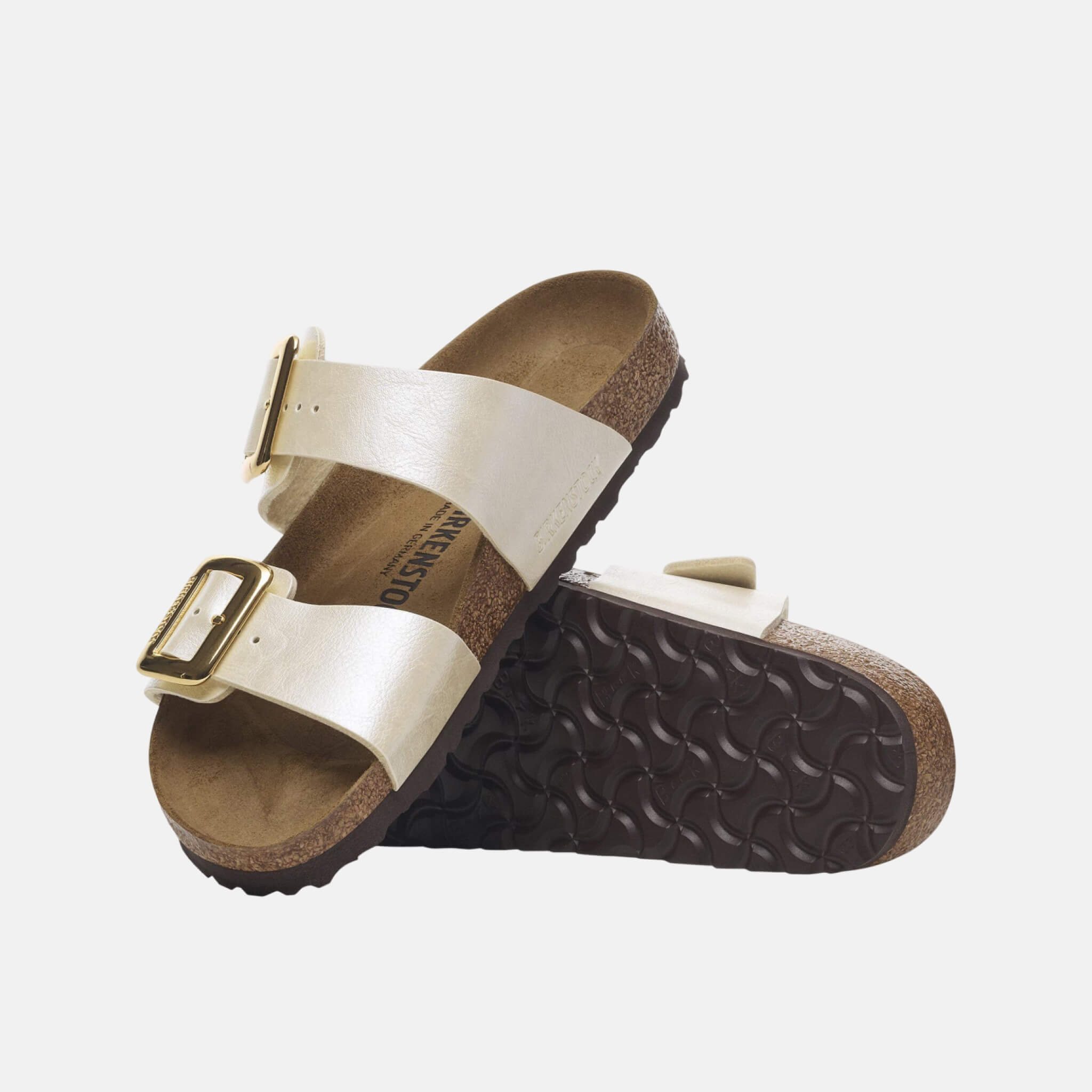 Biele Regular Šľapky Sydney Cushion Buckle Birko-Flor