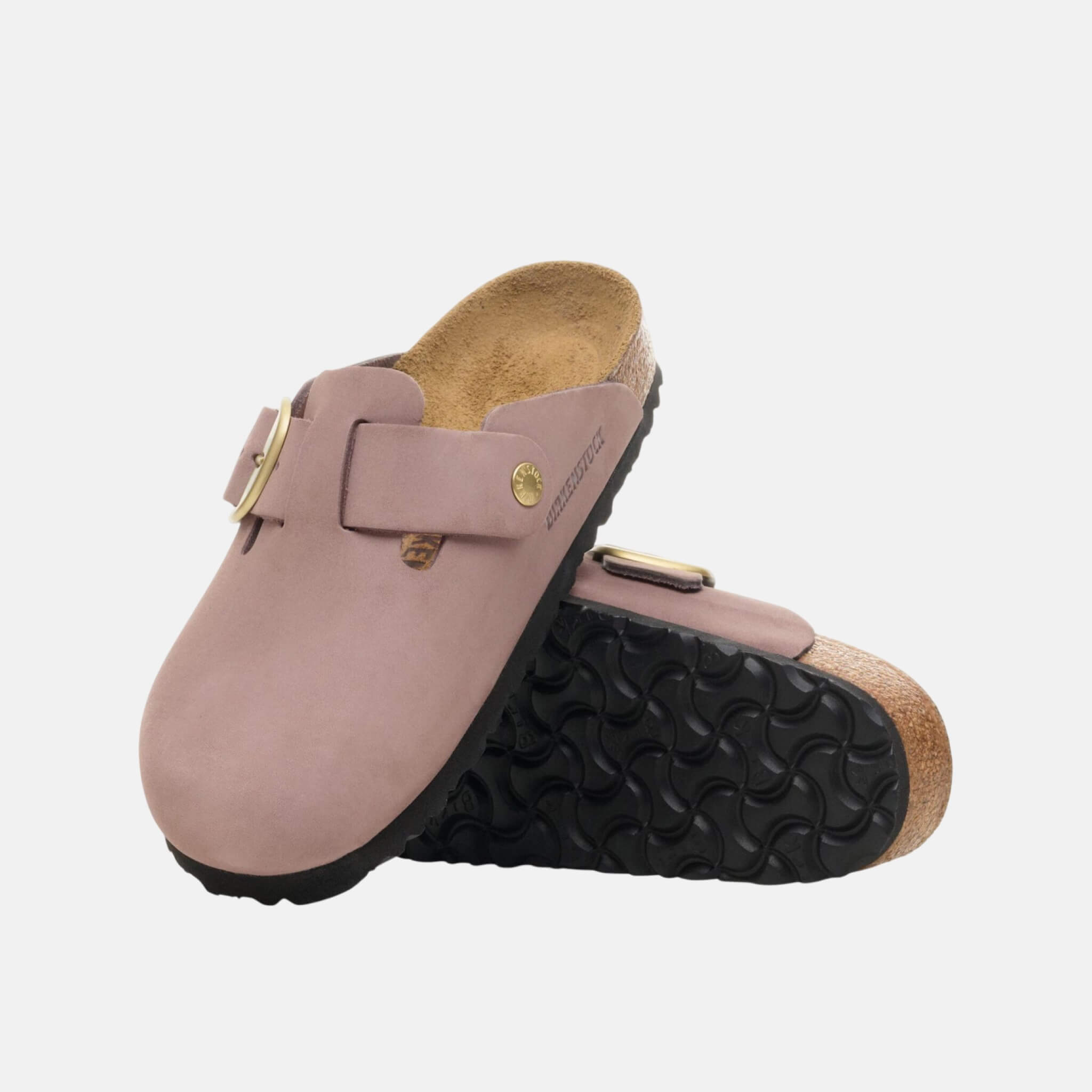 Fialové regular našuchovčky Boston Big Buckle Nubuk Leather