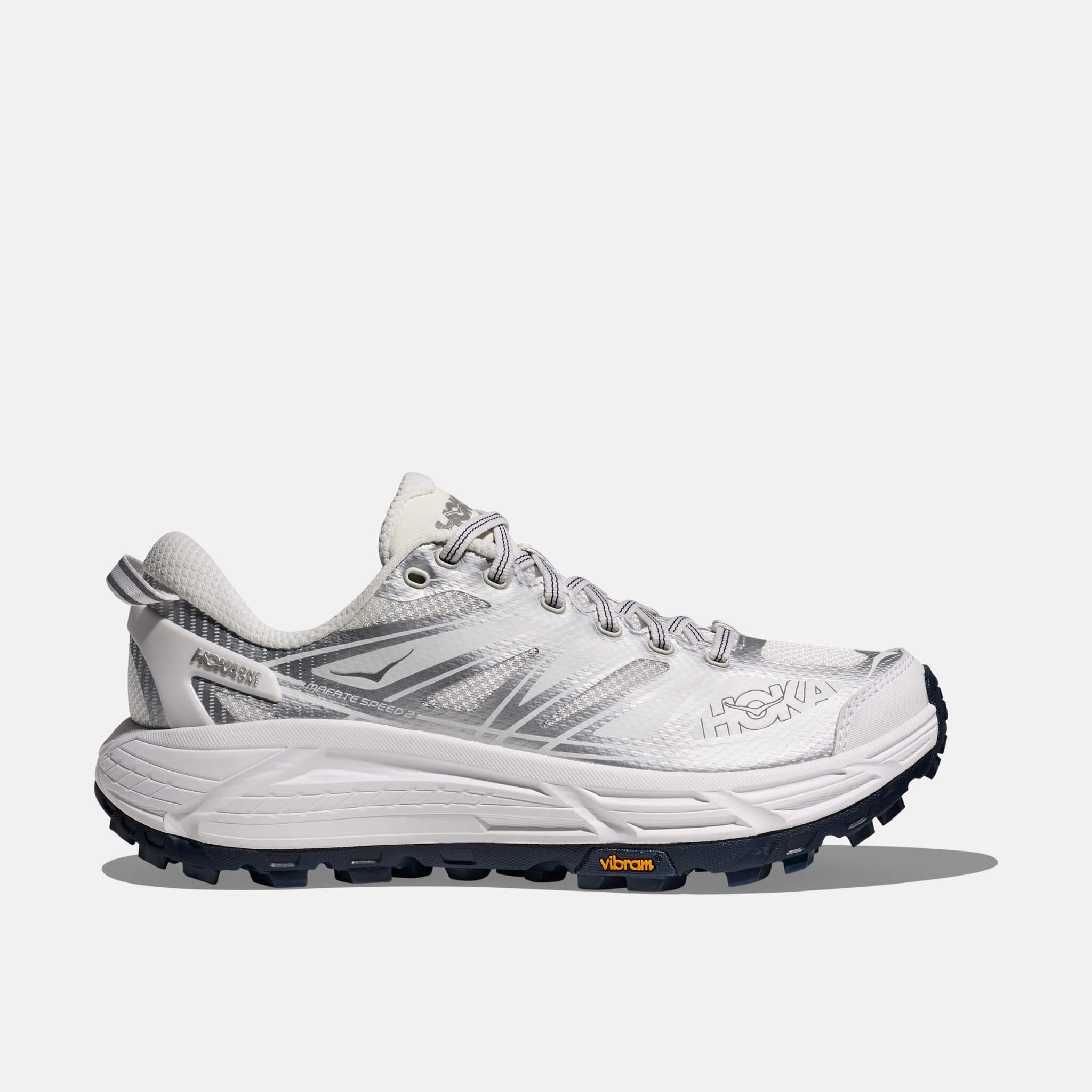 Unisex bielo-strieborné tenisky Hoka Mafate Speed 2