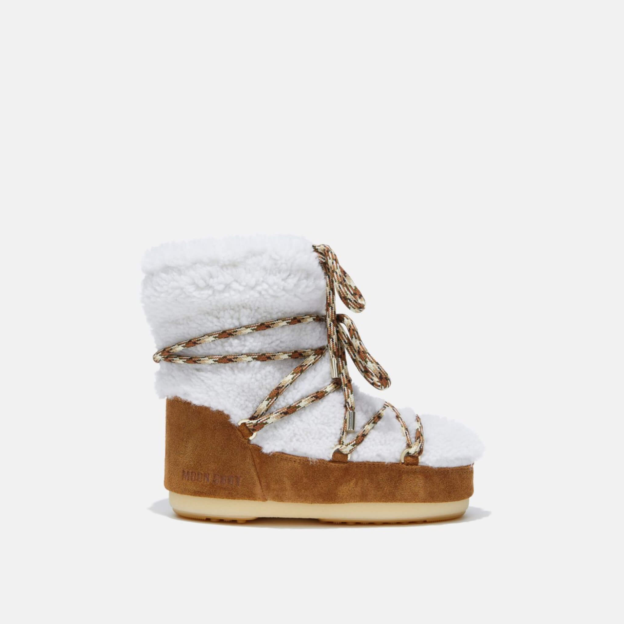 Dámske hnedo-biele snehule Moon Boot Light Low Shearling