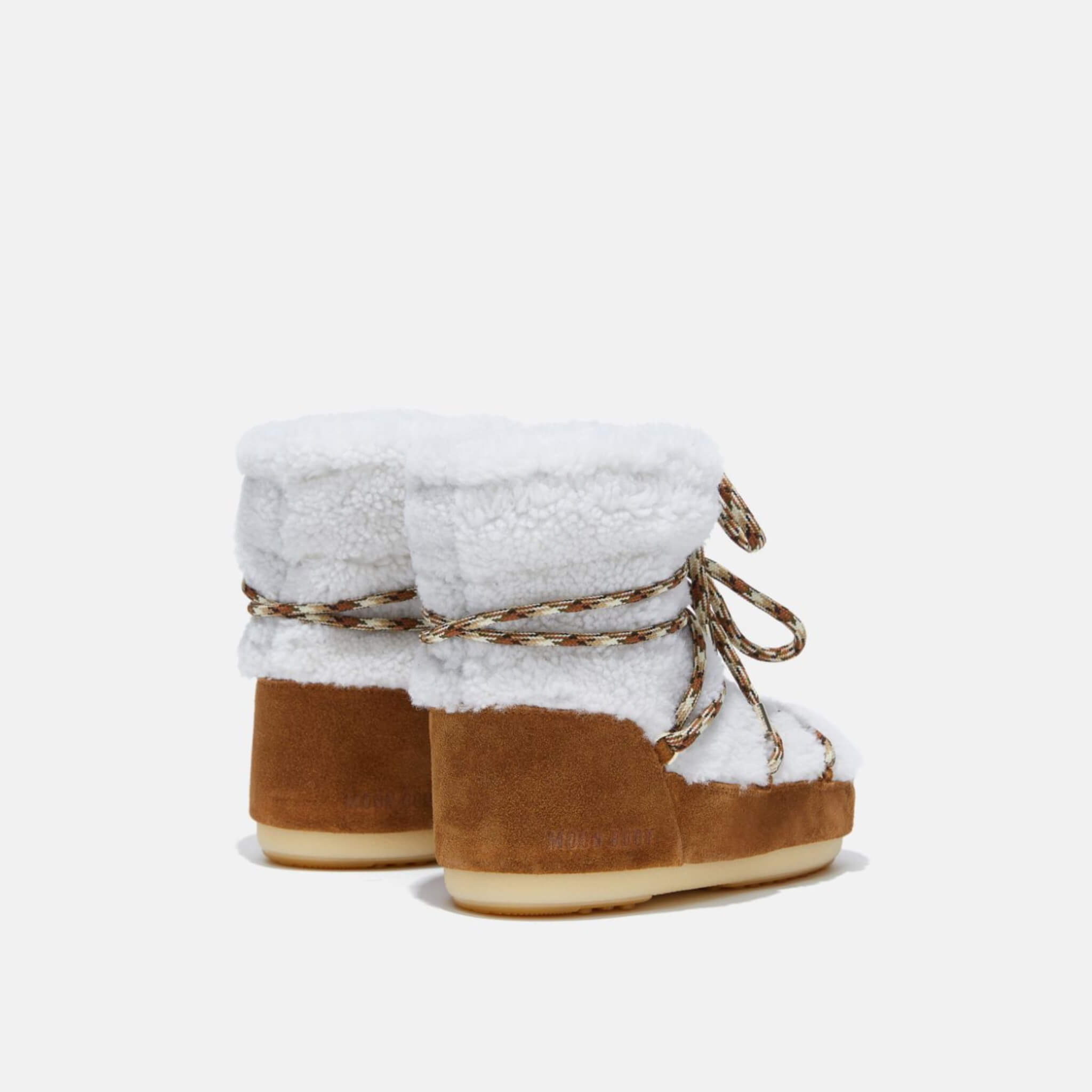 Dámske hnedo-biele snehule Moon Boot Light Low Shearling