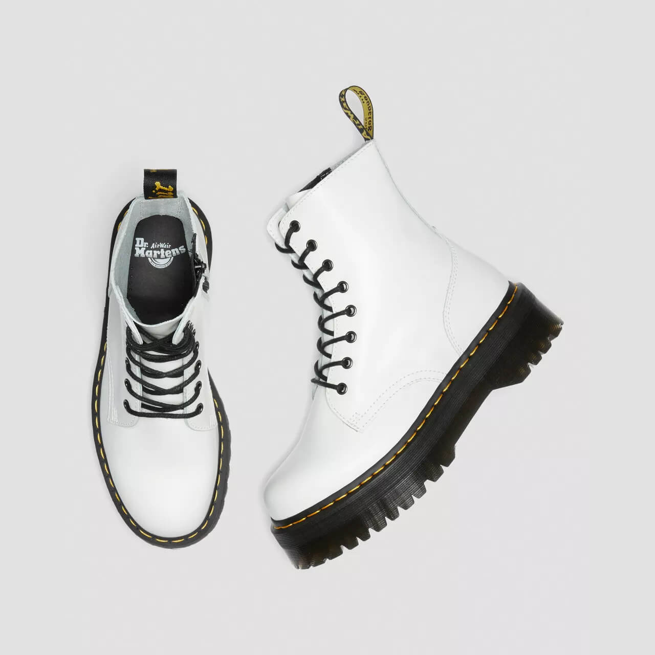 Biele členkové topánky Dr. Martens Jadon