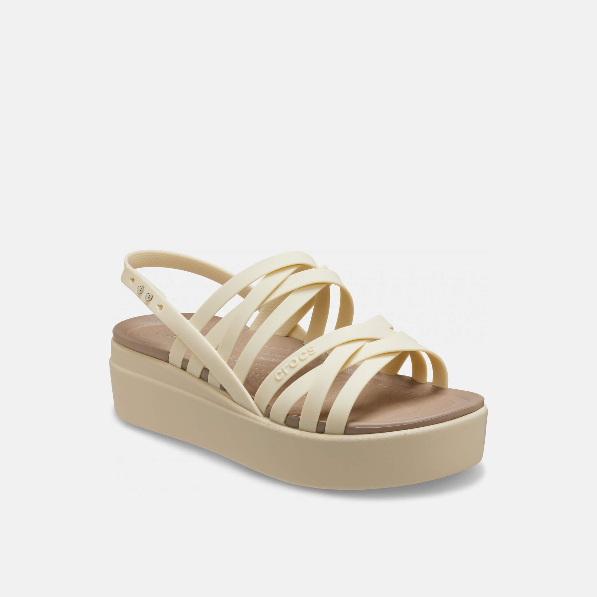Brooklyn Strappy Low Wedge Bone