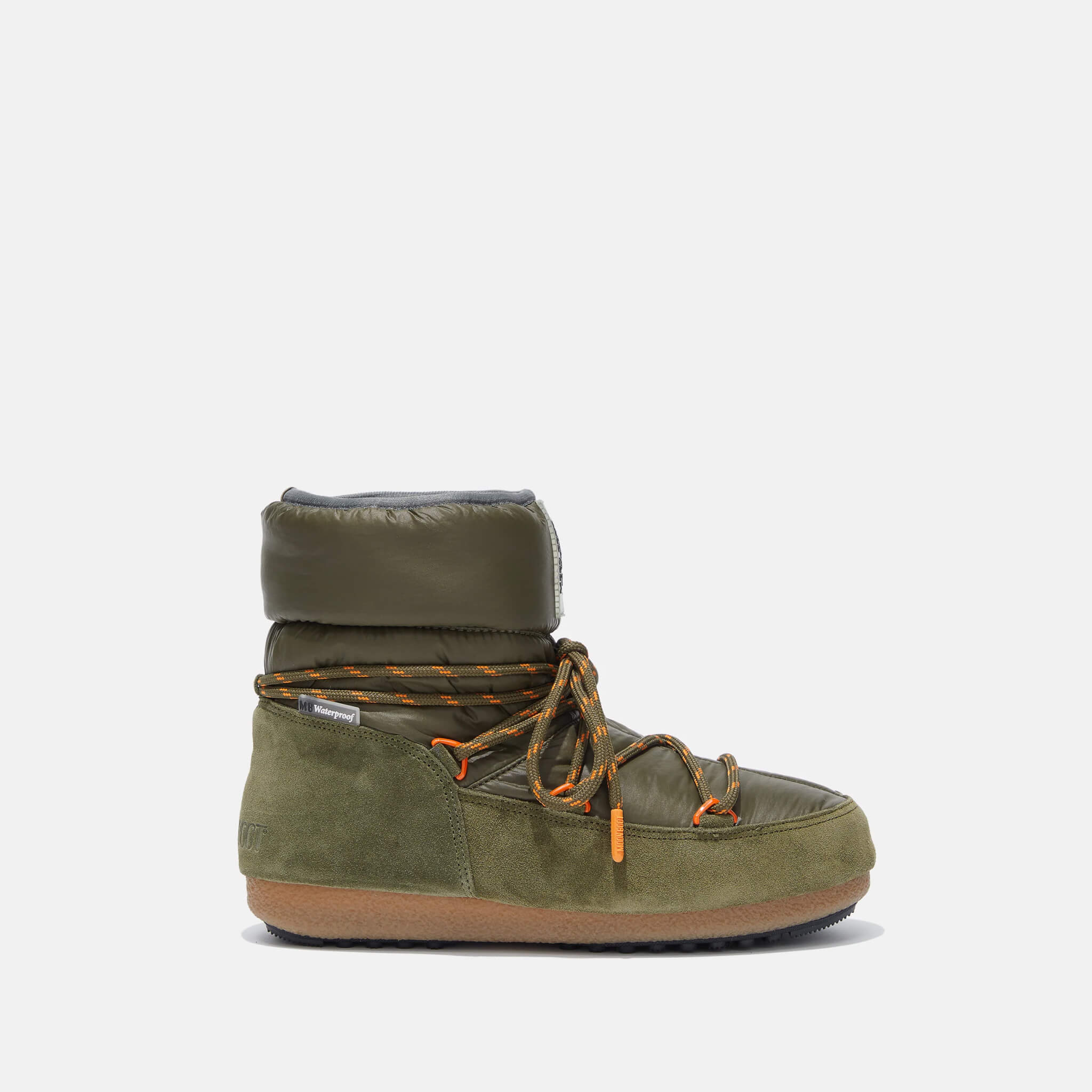 Dámske zelené snehule Moon Boot Low Suede Nylon