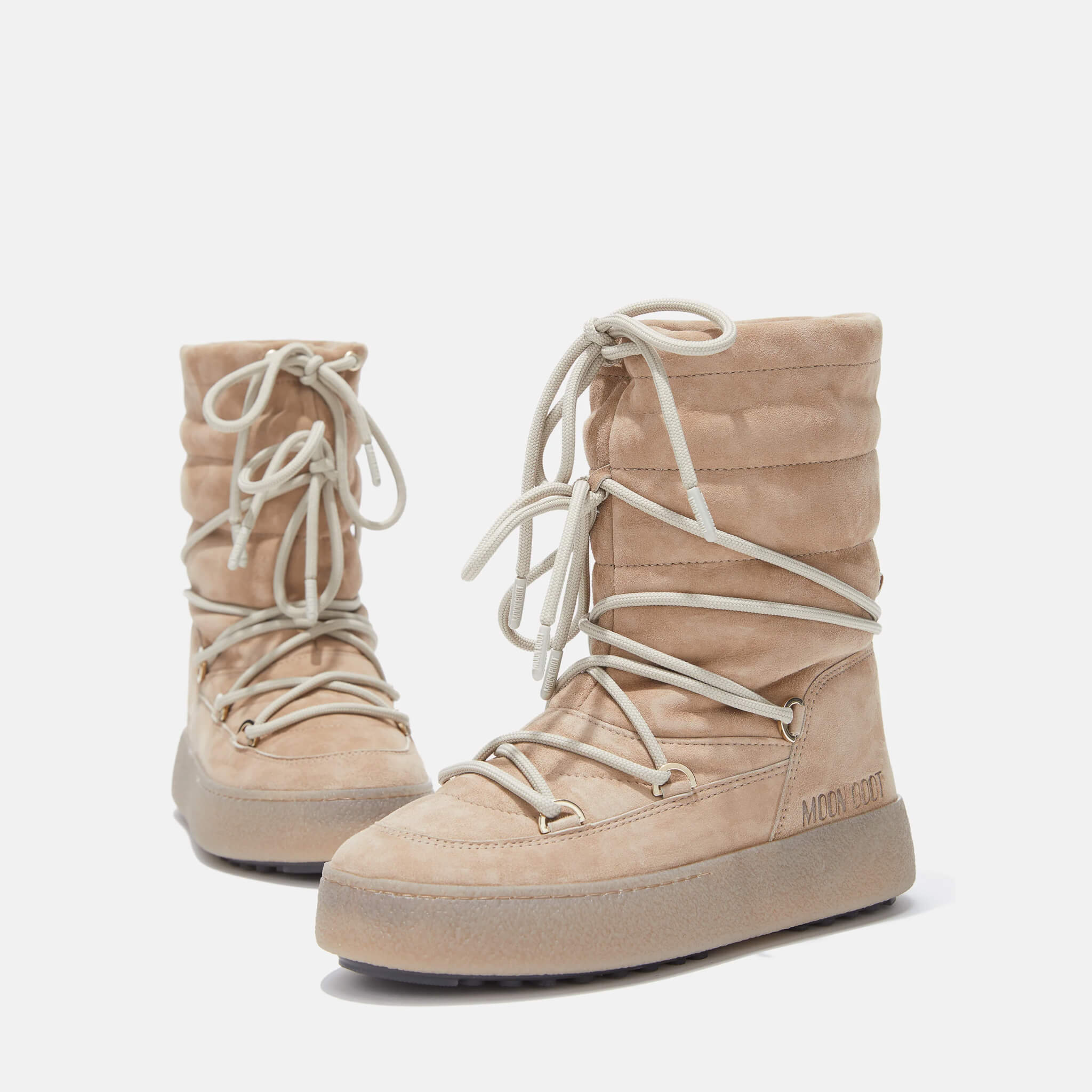 Dámske béžové snehule Moon Boot Ltrack Suede