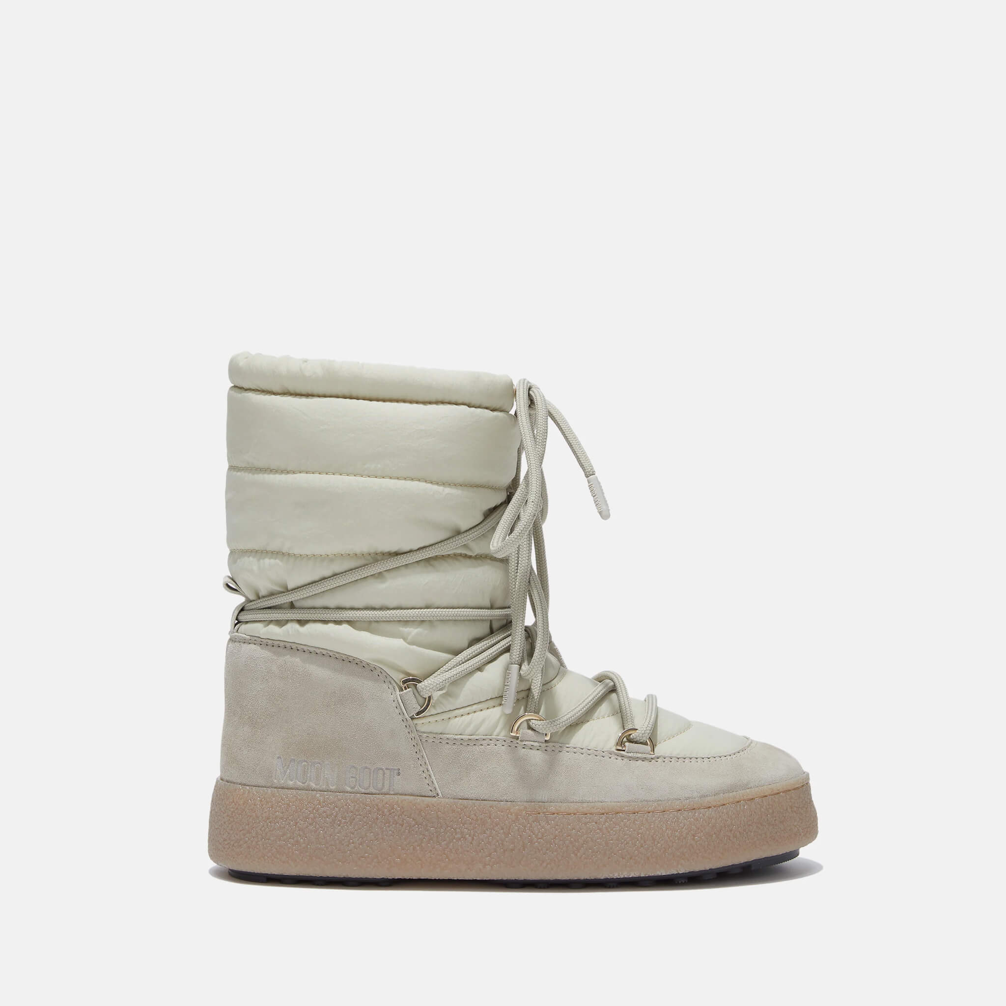 Dámske krémové snehule Moon Boot Ltrack Suede Nylon