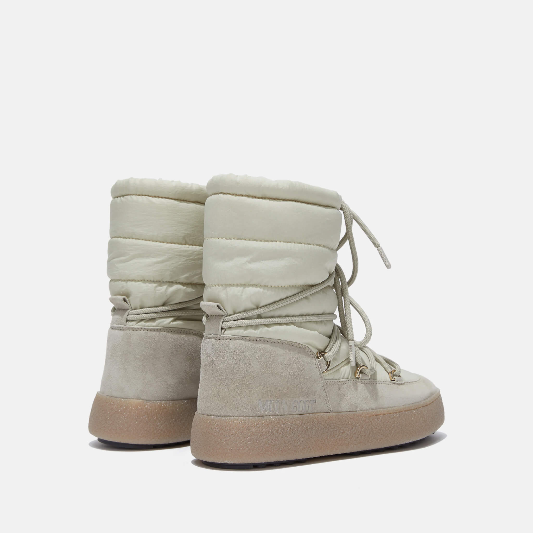 Dámske krémové snehule Moon Boot Ltrack Suede Nylon