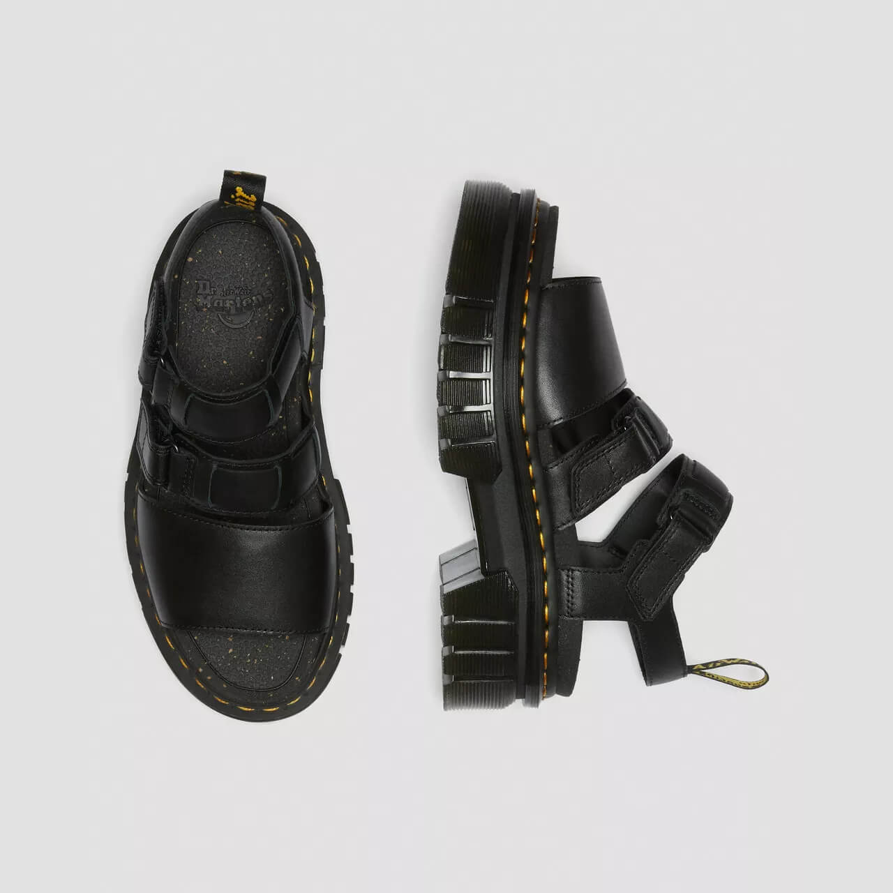 Dámske čierne sandále Dr. Martens Ricki 3-Strap