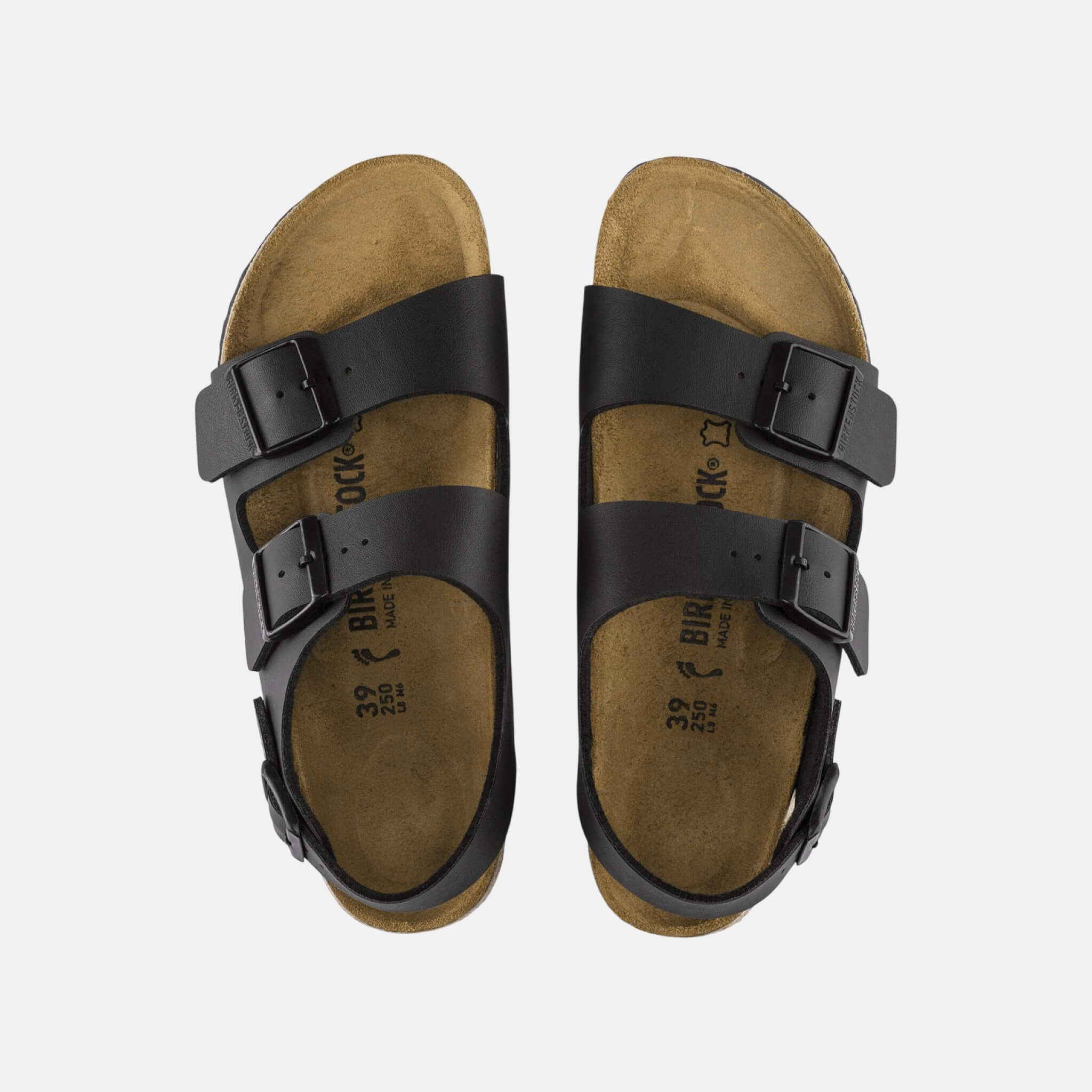 Čierne Regular Sandále Milano Natural Leather