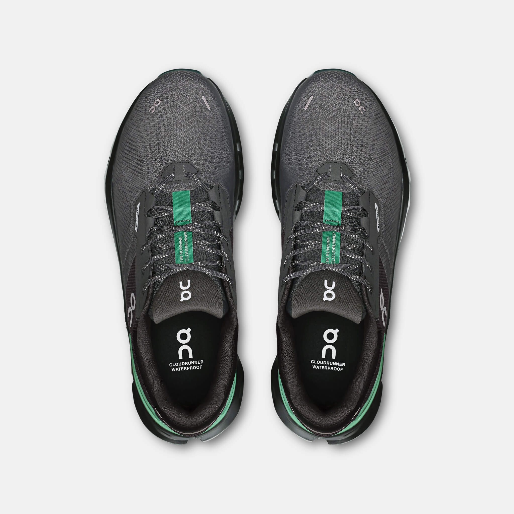 Pánske čierno-zelené bežecké tenisky On Cloudrunner 2 Waterproof