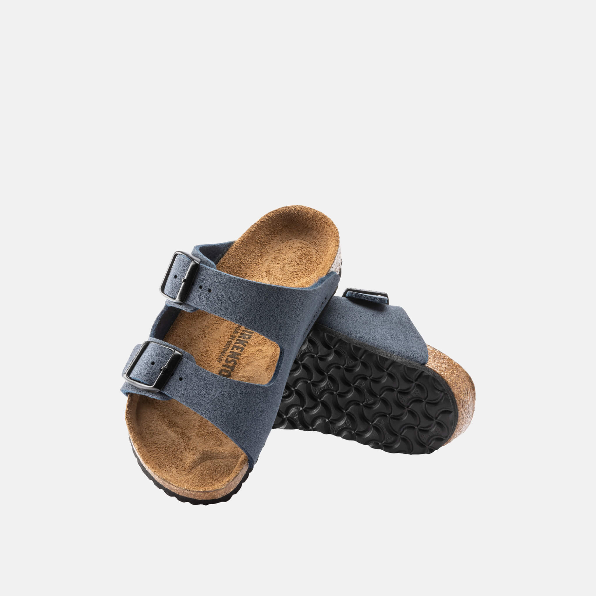 Modré Narrow šľapky Birkenstock Arizona Birko-Flor Nubuck