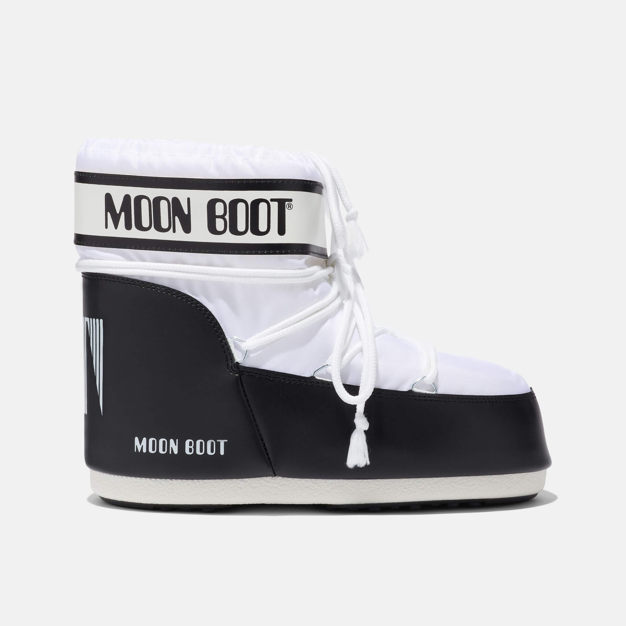 Dámske bielo-čierne snehule Moon Boot Icon Low Nylon