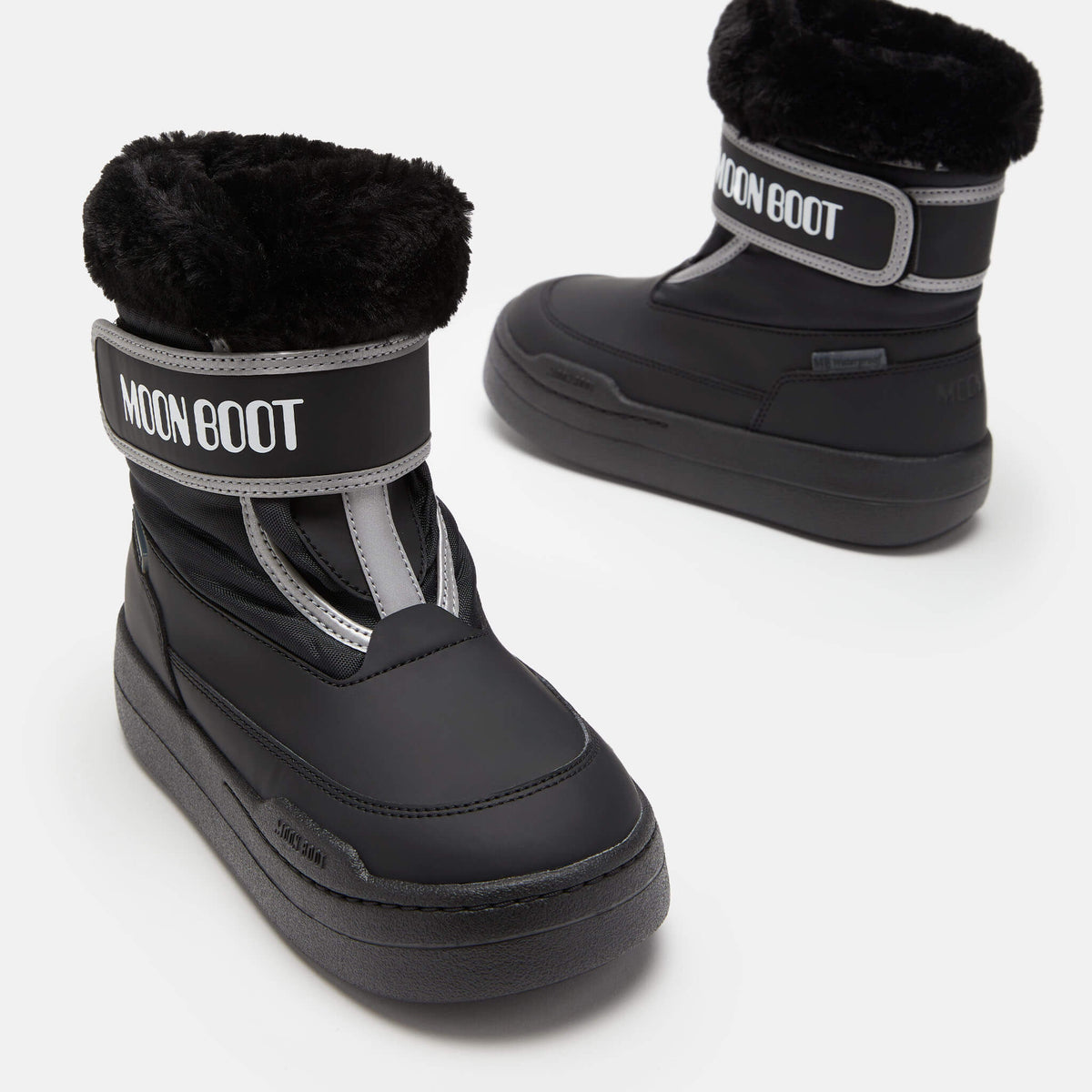 Detské čierne snehule Moon Boot JR Park Strap