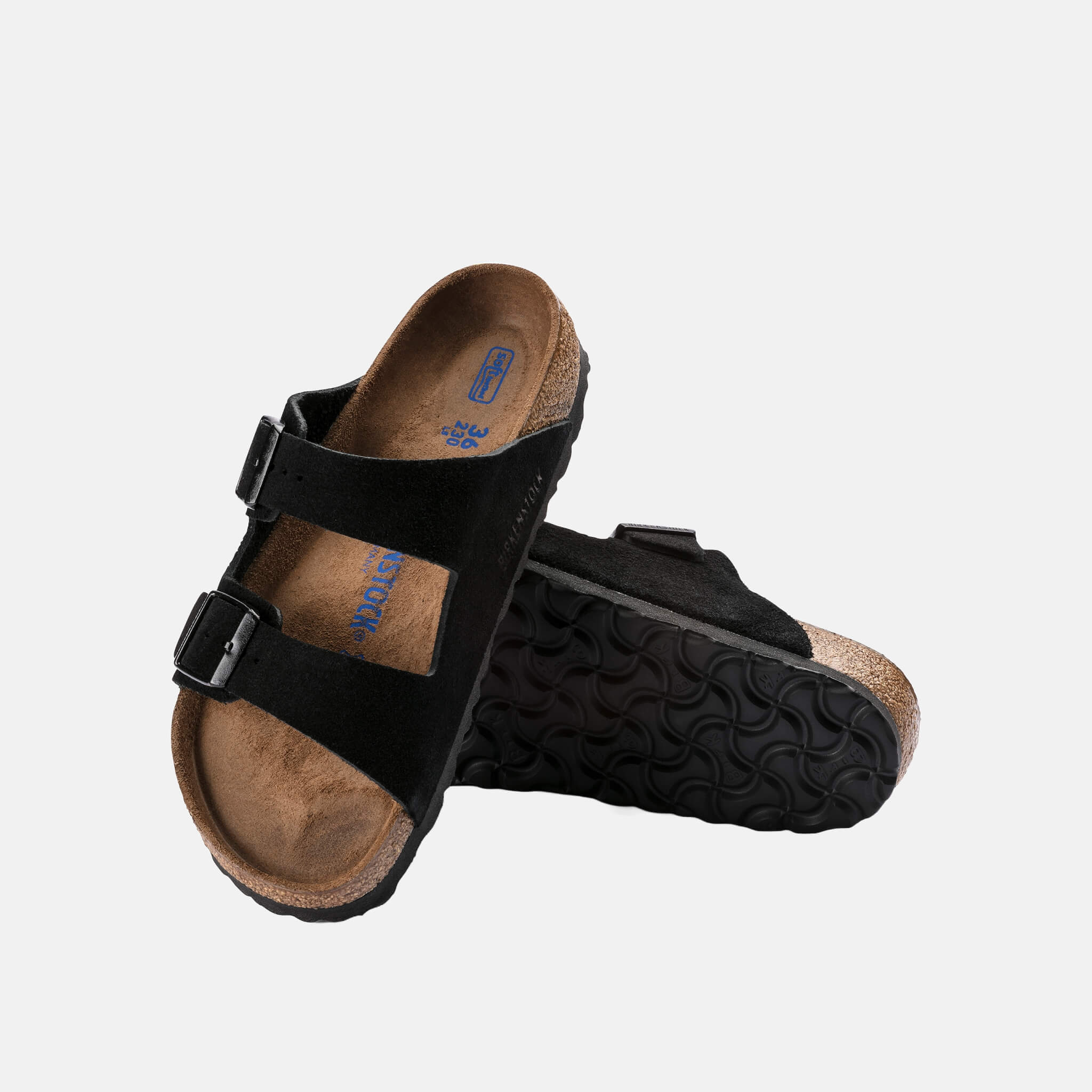 Čierne Regular šľapky Birkenstock Arizona SFB Suede Leather