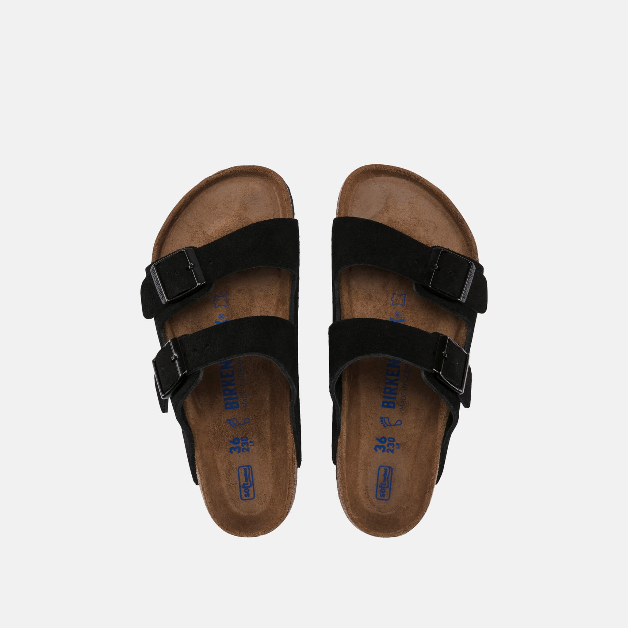 Čierne Regular šľapky Birkenstock Arizona SFB Suede Leather