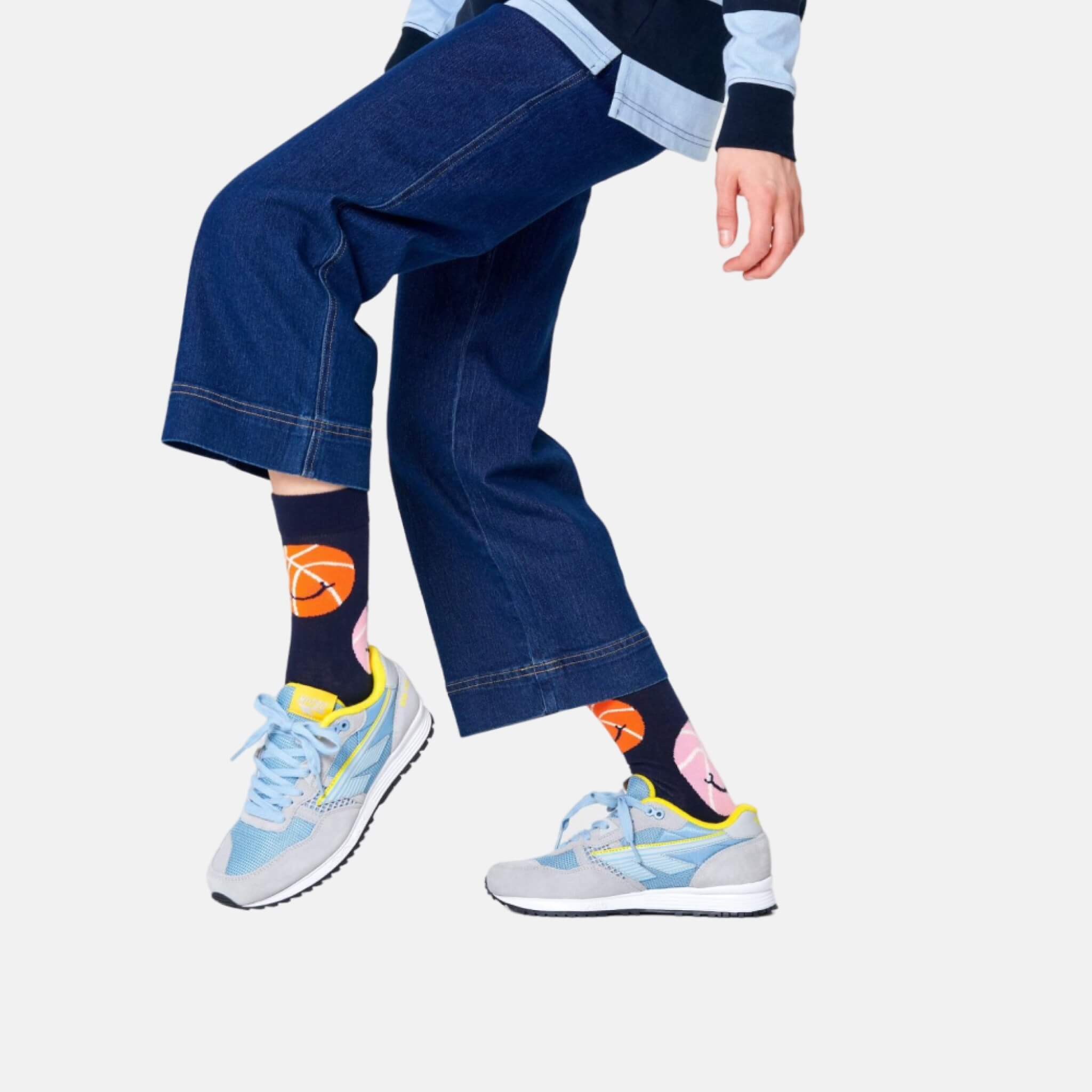 Modré ponožky Happy Socks s loptami, vzor Balls