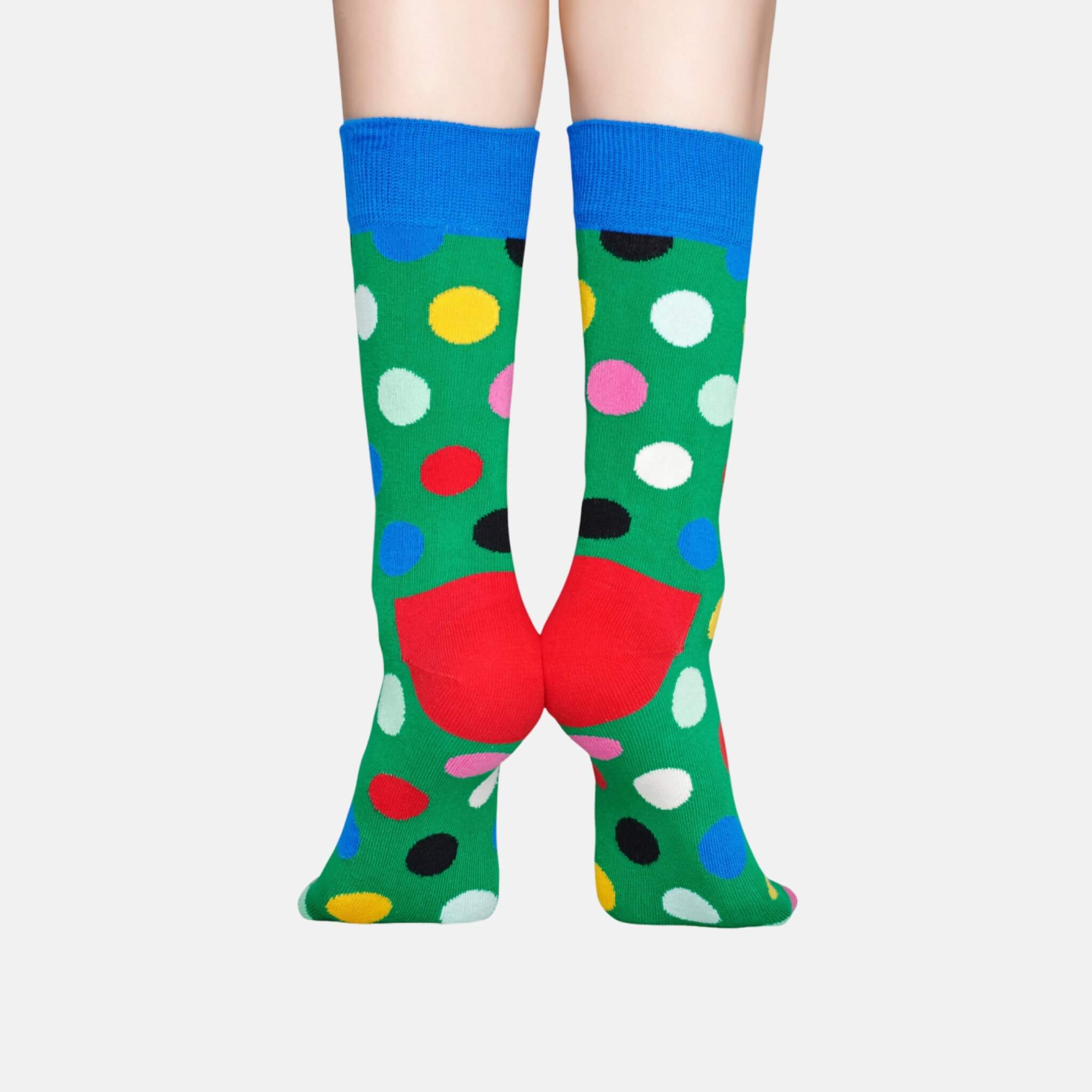 Zelené ponožky Happy Socks bodkované, vzor Big Dot Block